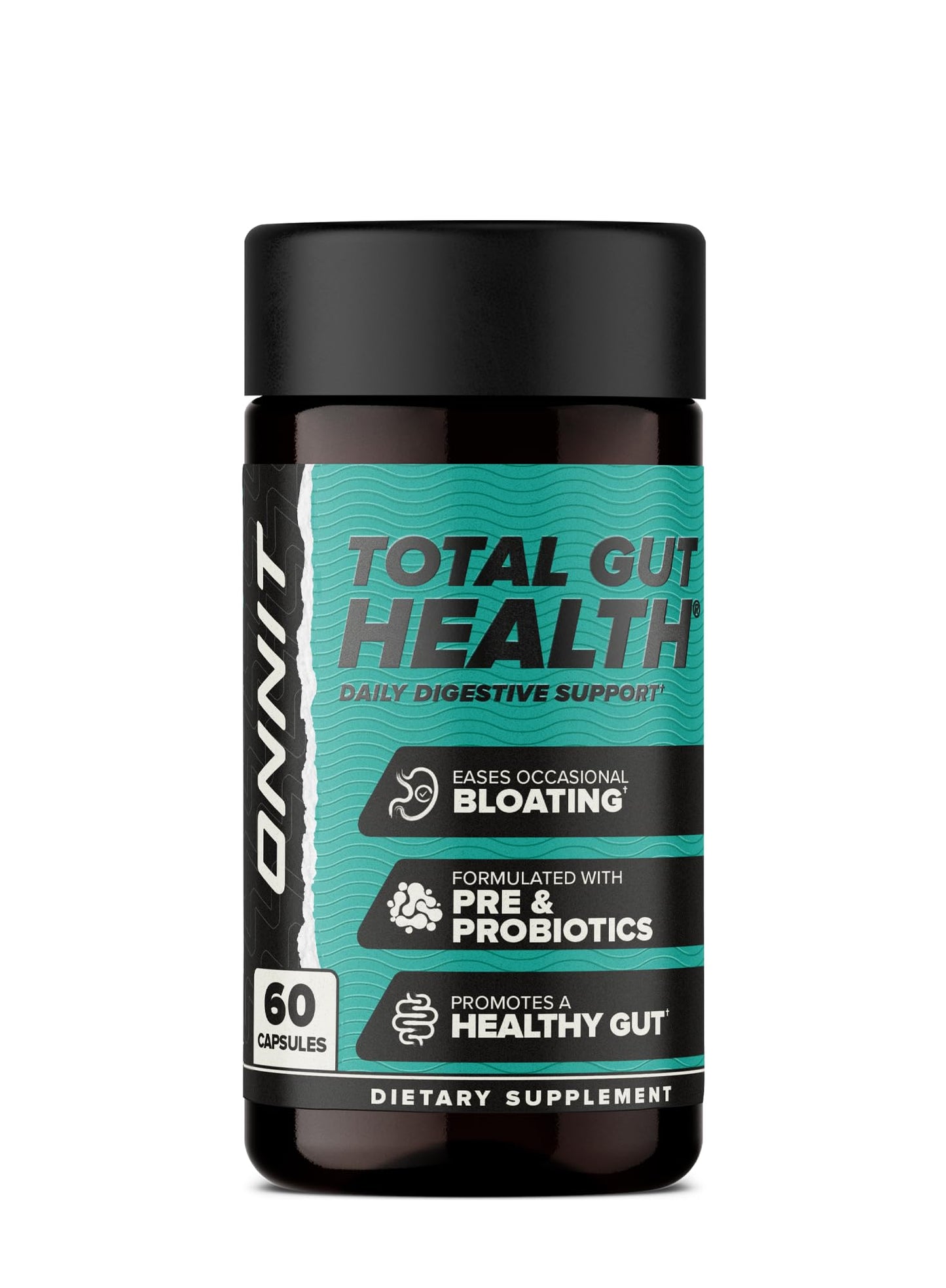 ONNIT Total Gut Health Digestive Support, Probiotics & Enzymes 60 Capsules