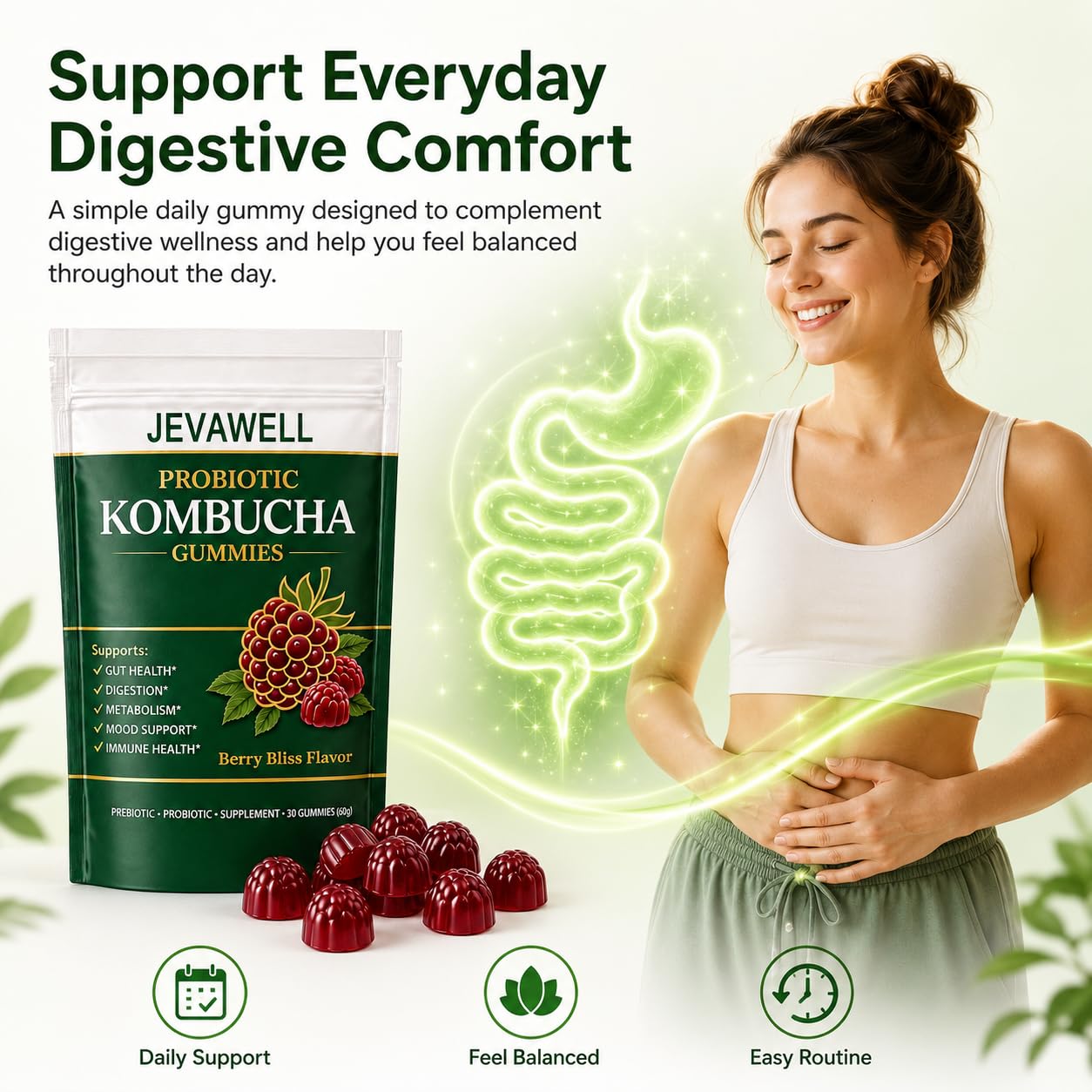jevawell Kombucha Gummies Gummy 60 Gummies