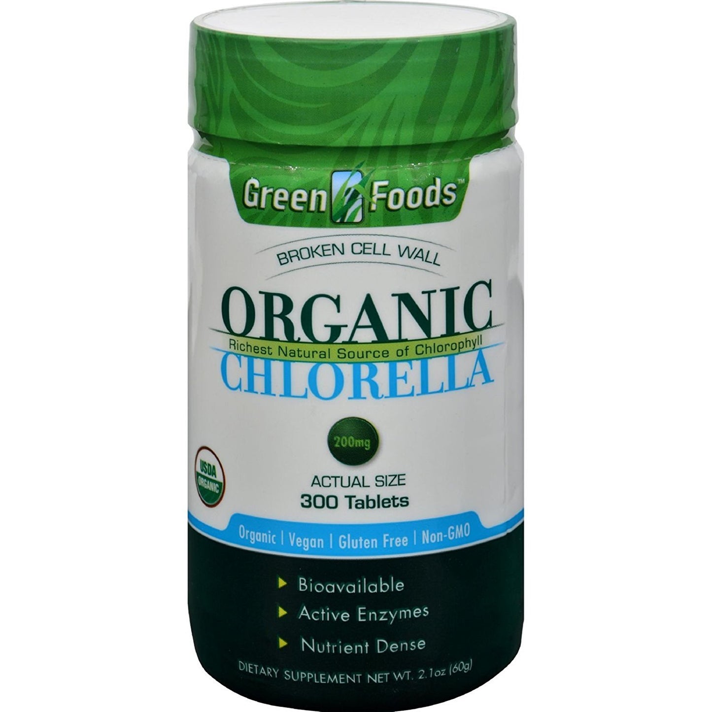 Green Foods Organic Chlorella Tablets 300 Count