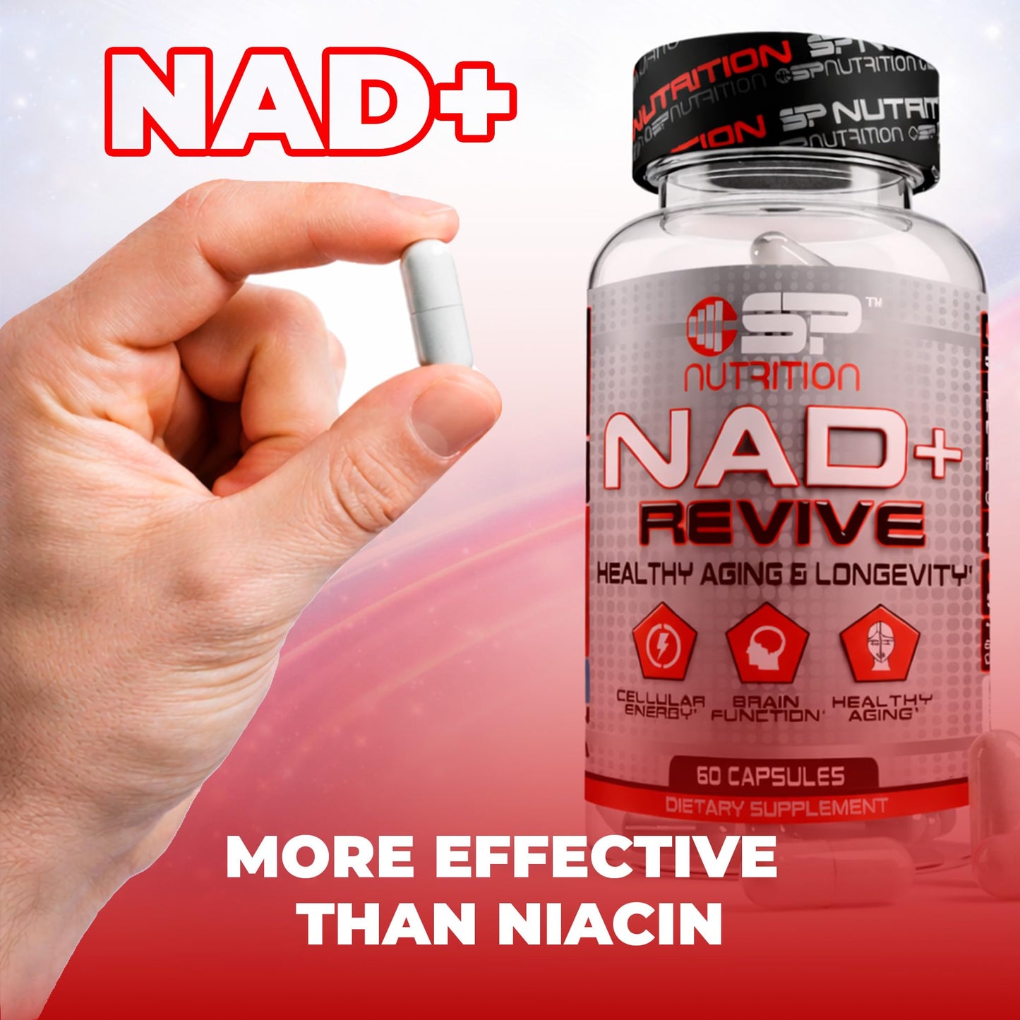 S Nutrition NAD+ Revive Nicotinamide Adenine Dinucleotide Supplement Capsule 90