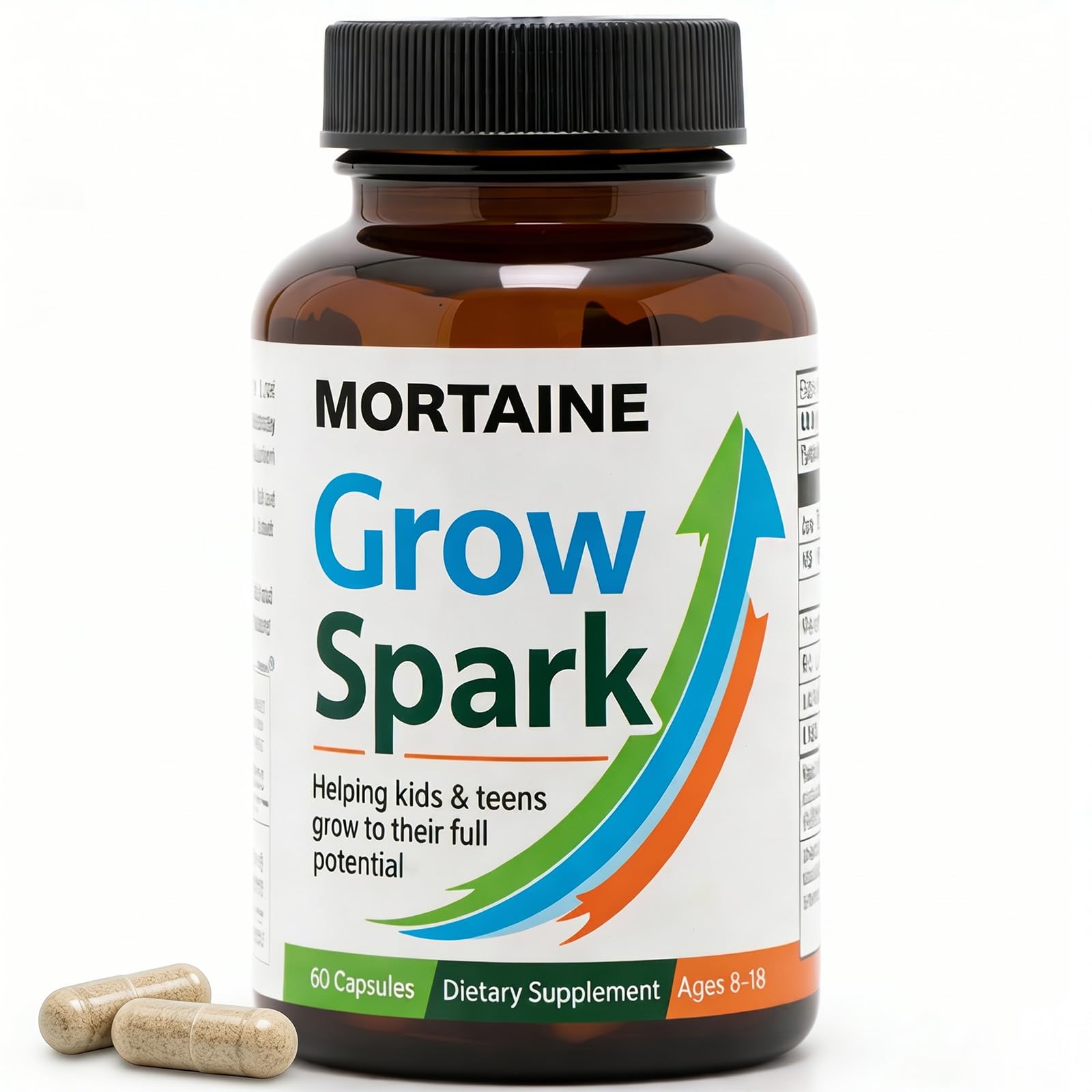 ANEFOSE Mortaine Grow Spark Supplement, Nutrient Support Blend with Vitamin K2, Magnesium & Zinc for Bone Support, 60 Capsules