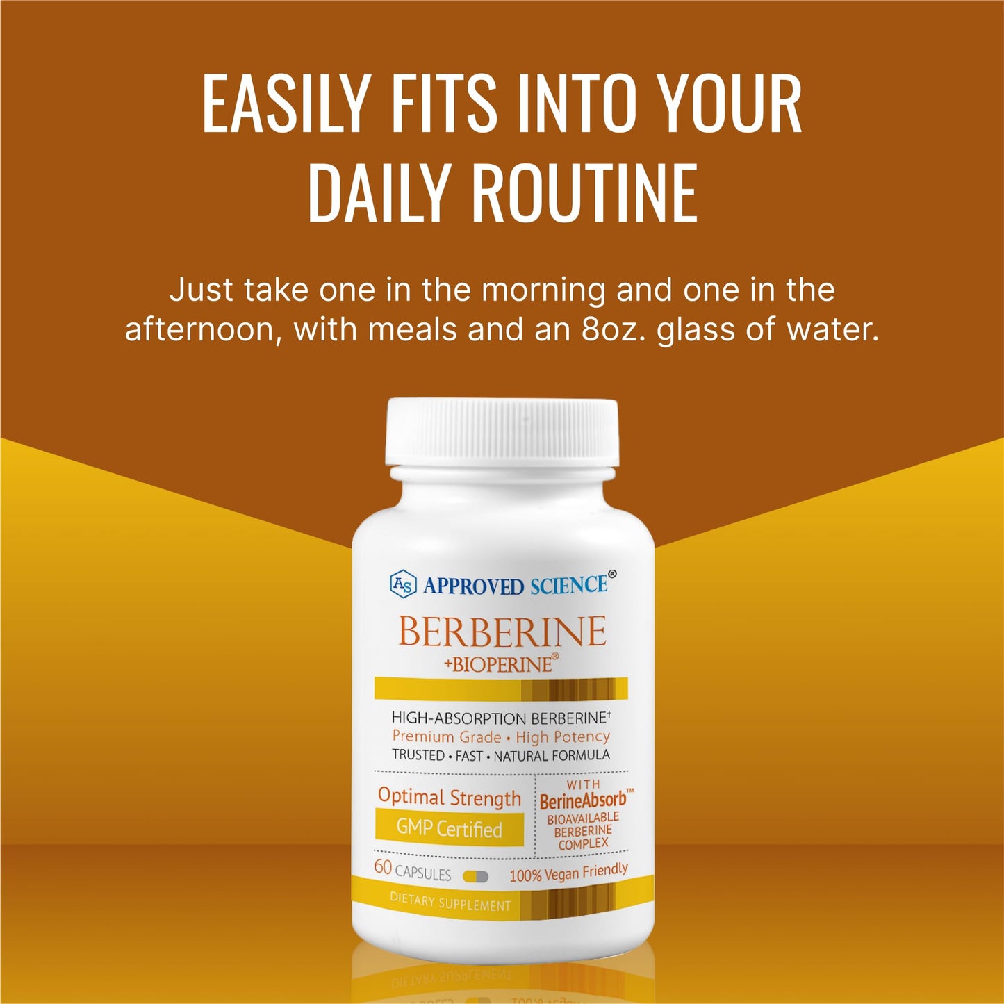 Approved Science Berberine 1000mg High Absorption Supplement with BioPerine, 60 Capsules