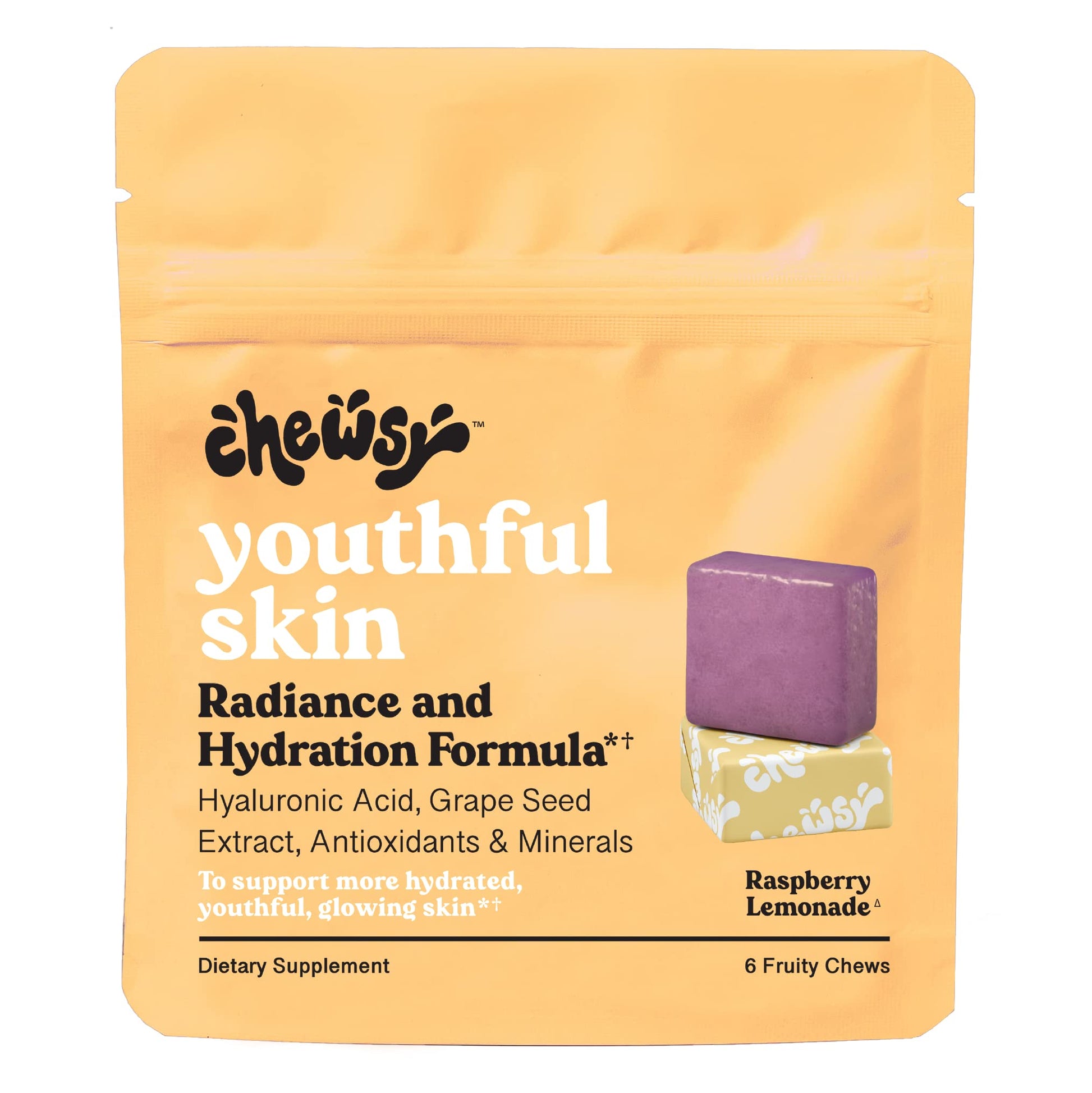 CHEWSY Youthful Skin Radiance & Hydration Formula Chewables, 6 Count