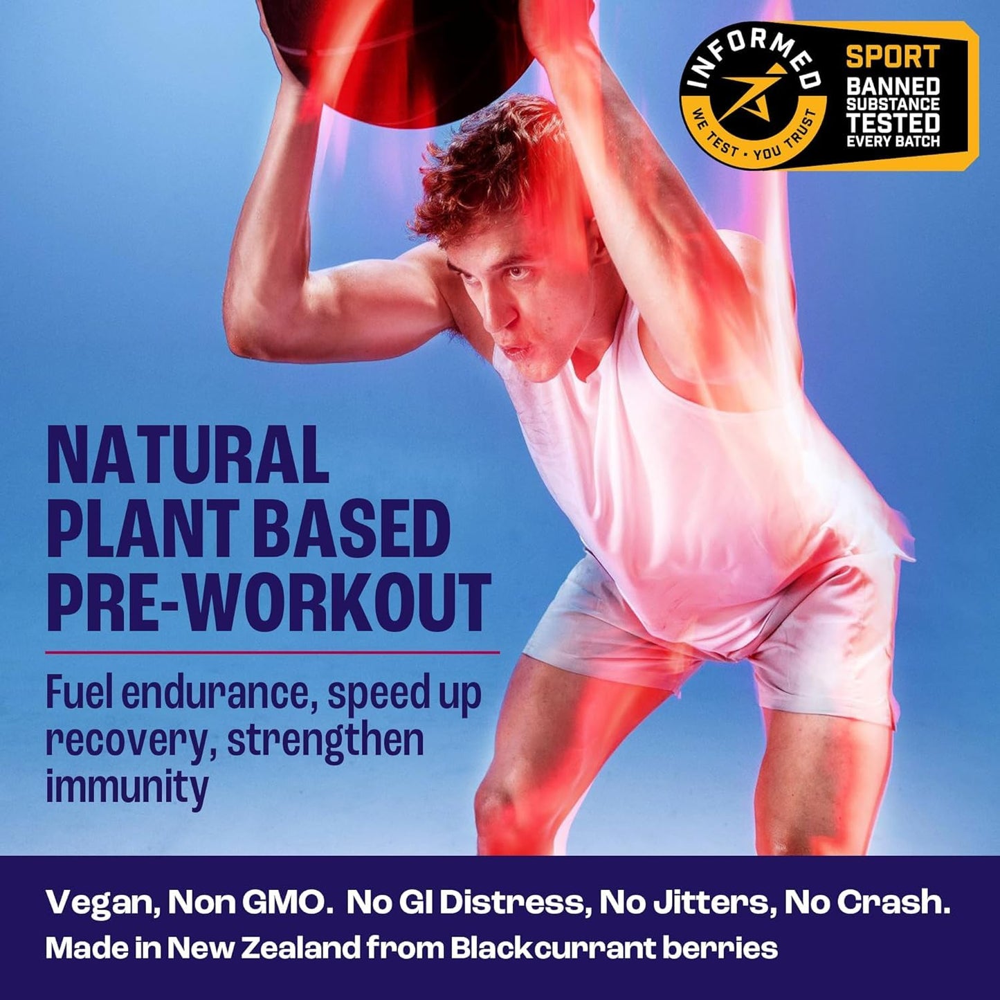 2before Blackcurrant All Natural Vegan Pre Workout Powder 8.4 Ounce