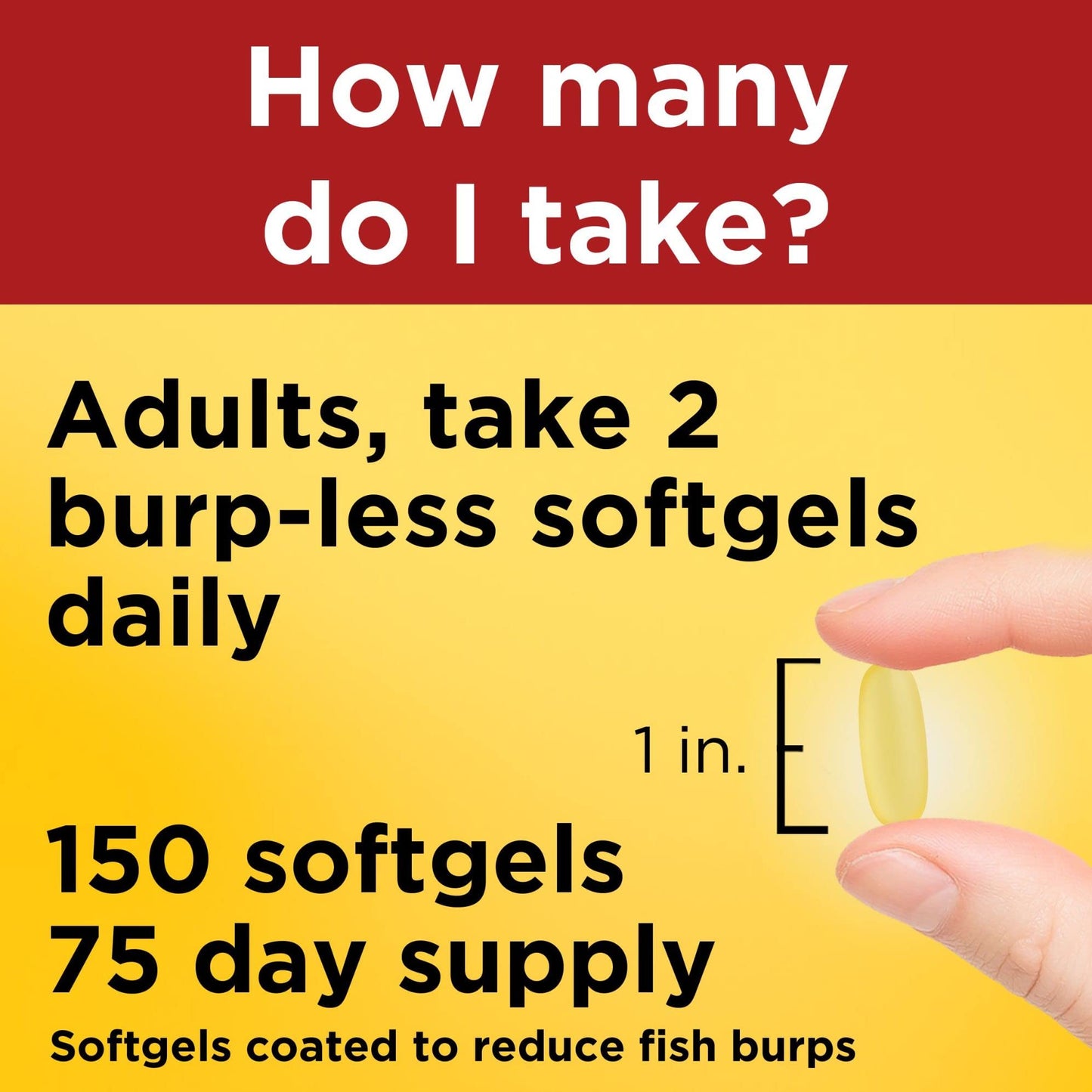 Nature Made Burp Less Fish Oil Omega-3 Softgels 150 Count