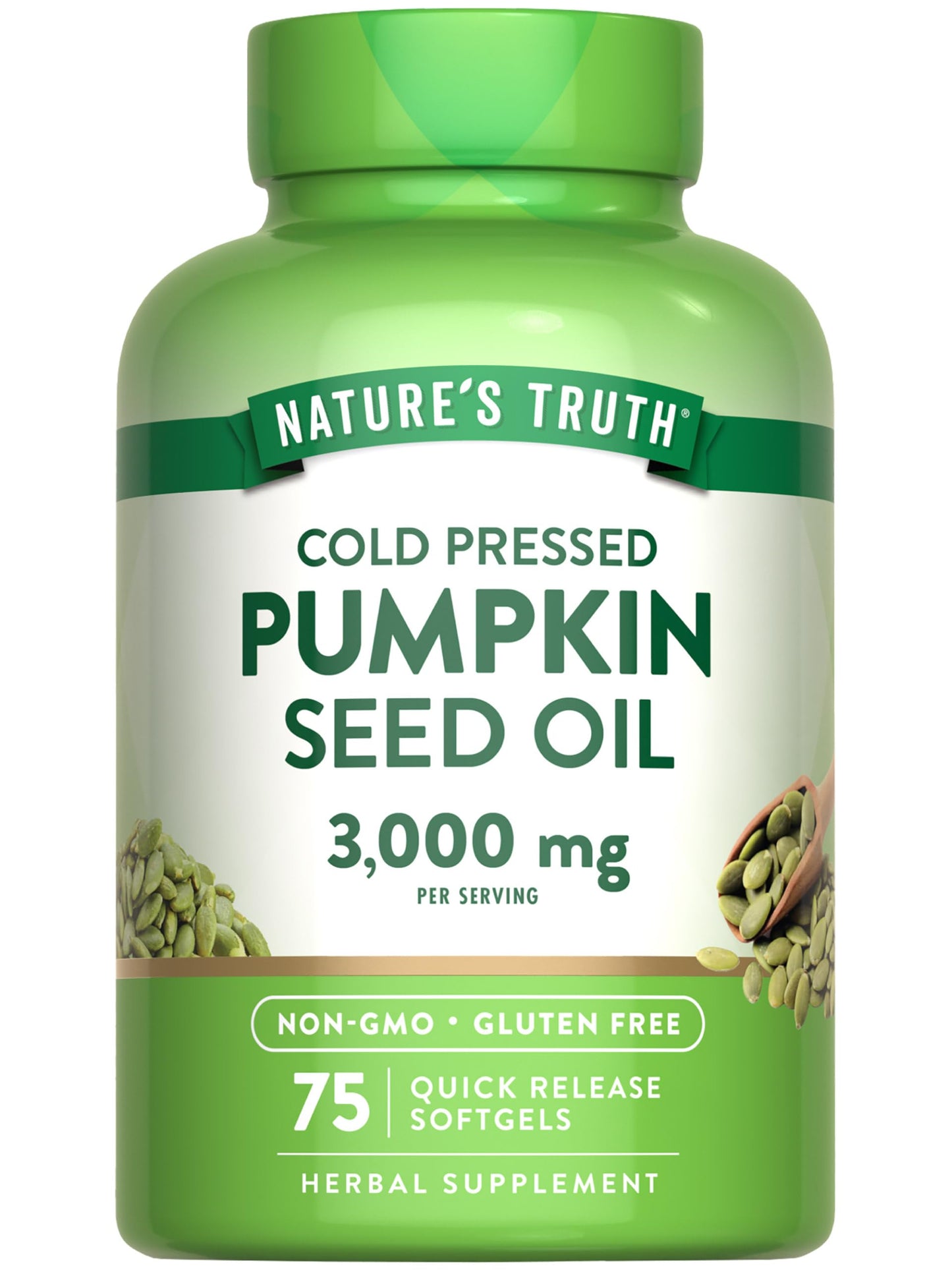 Nature's Truth Pumpkin Seed Oil Softgels, 75 Count