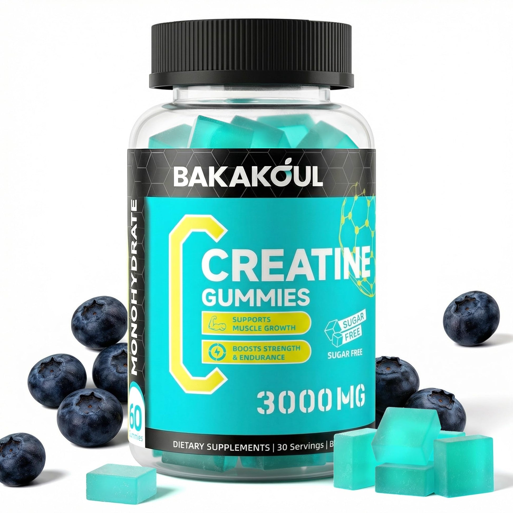 BAKAKOUL Creatine Monohydrate Gummies, 120 Count