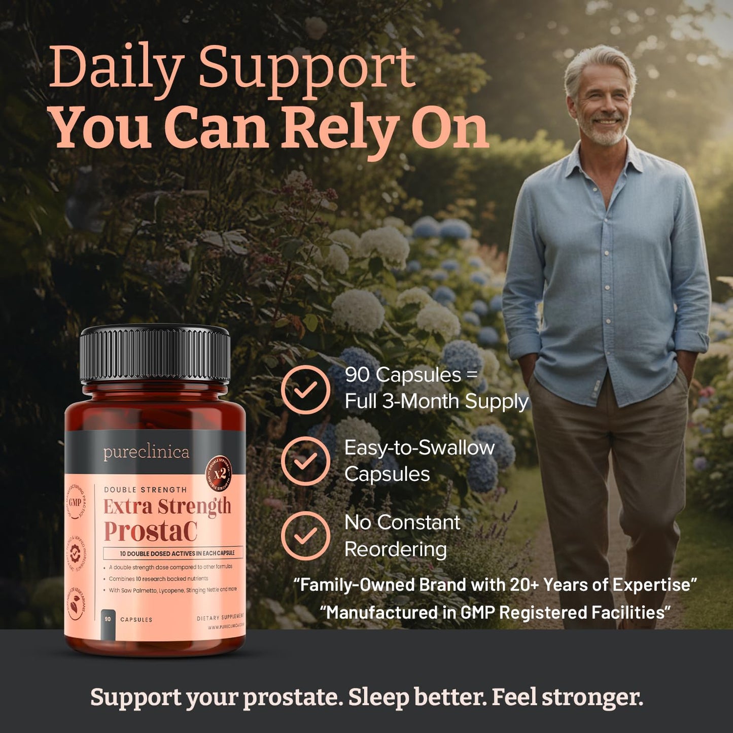 PureClinica ProstaC Extra Strength Prostate Support Tablets, 90 Count