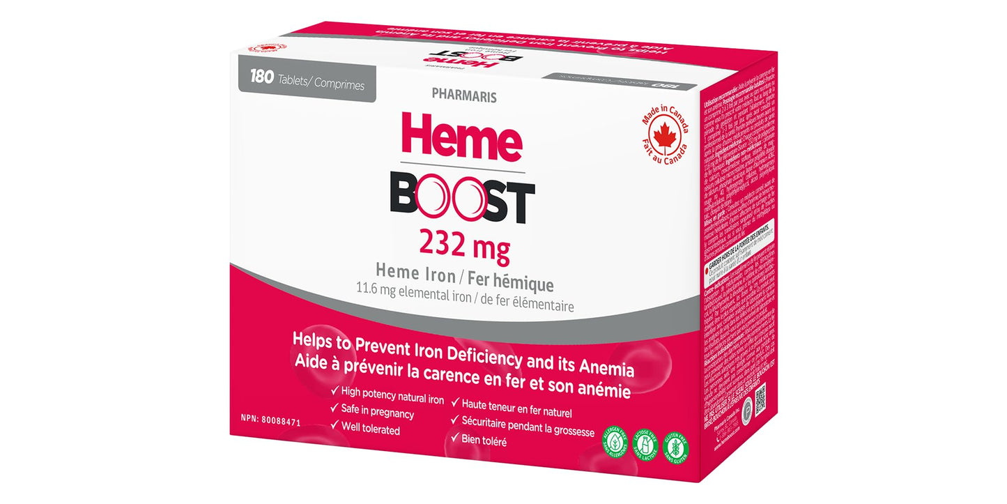 HEME BOOST Hemeboost High Potency Iron Supplement Tablets 180 Count