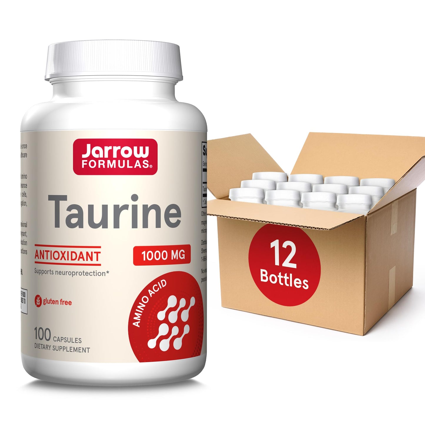 Jarrow Formulas Taurine 1000 mg Capsules, 1200 Capsules