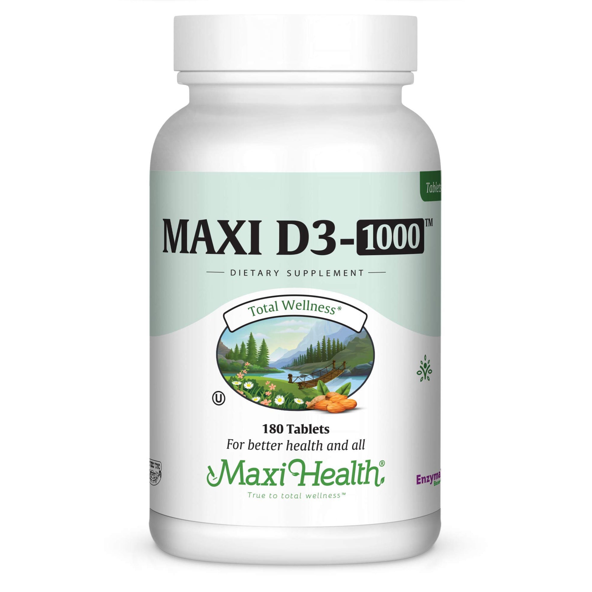 Maxi Health Vitamin D3 1000 IU Dietary Supplement Tablet 180 Count