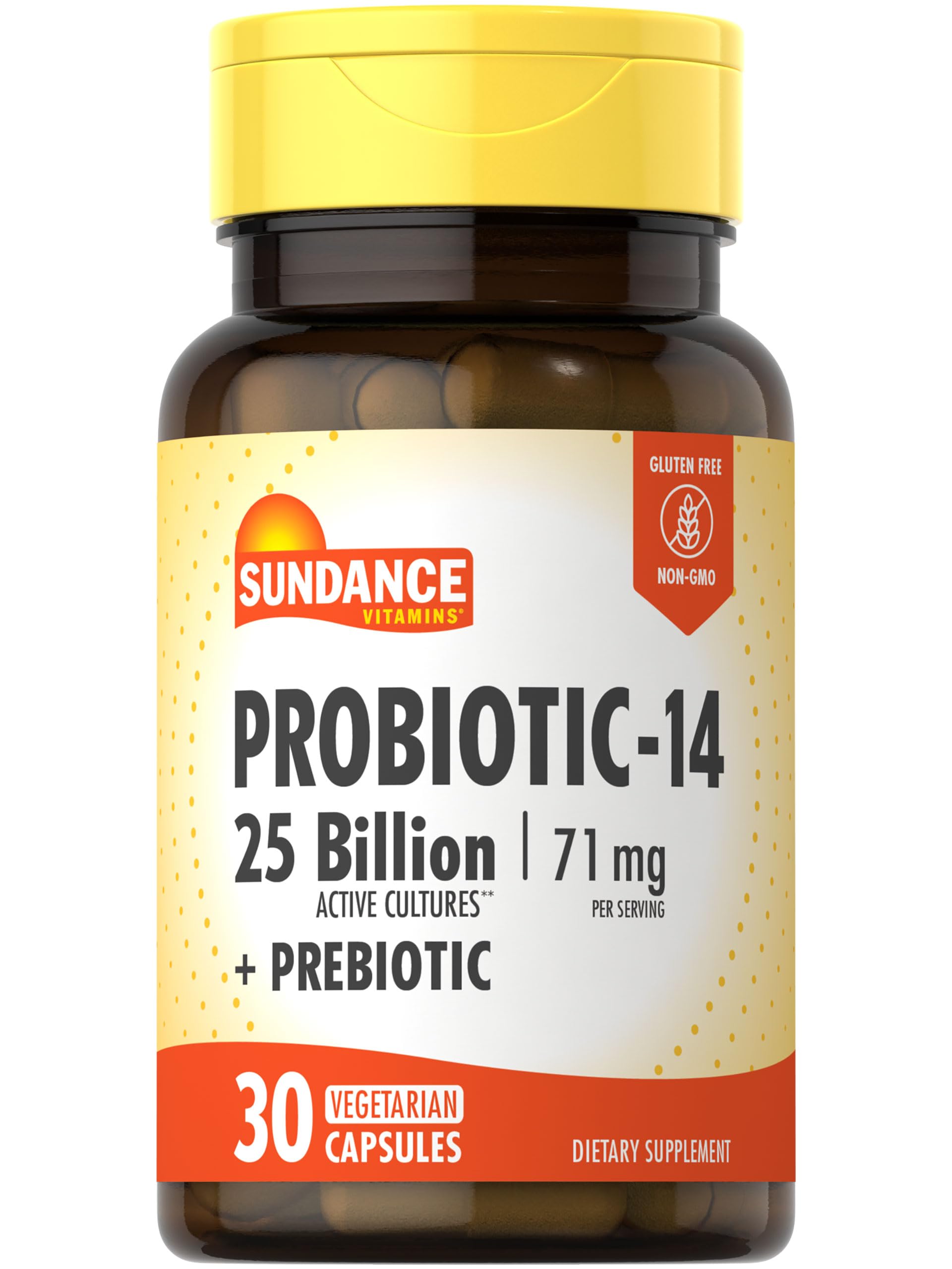 Sundance Probiotic-14 Capsule 30 Count, 25 Billion Cultures, with Prebiotics