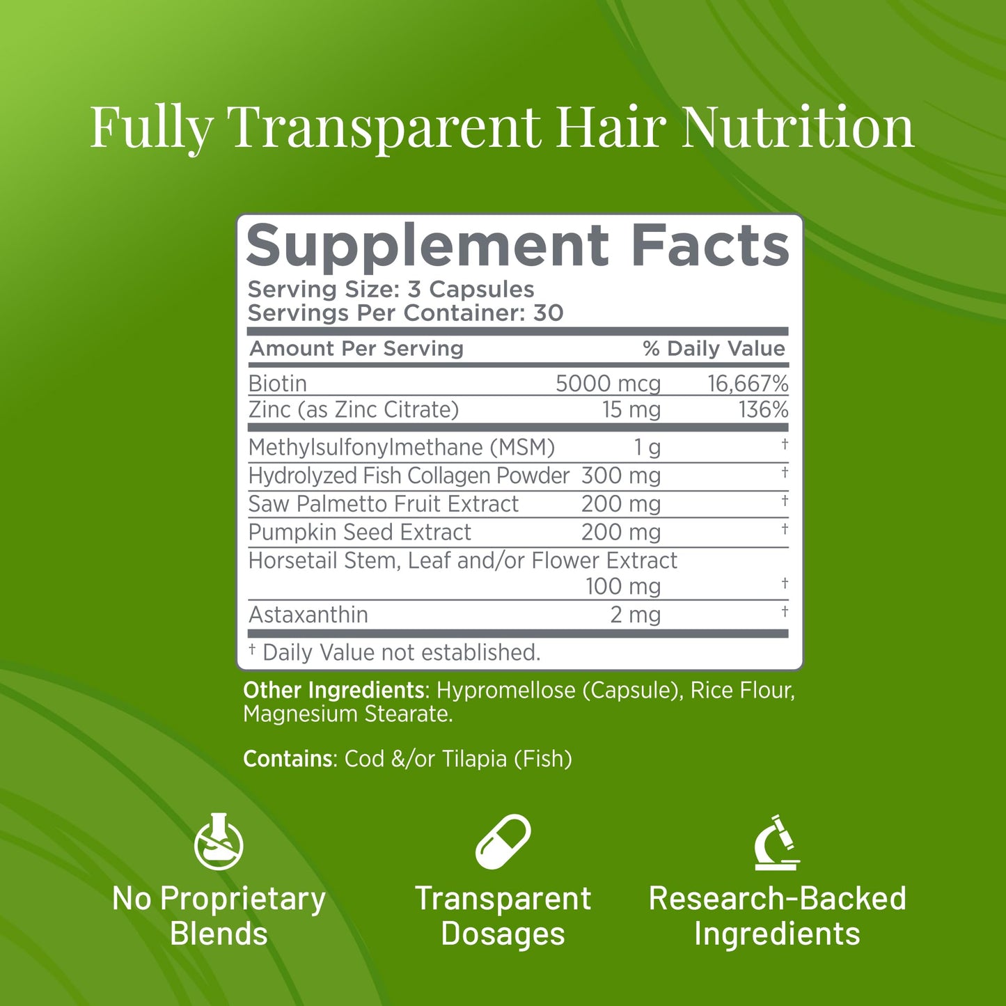 Nufolix Natural Hair Growth Supplement 60 Capsules