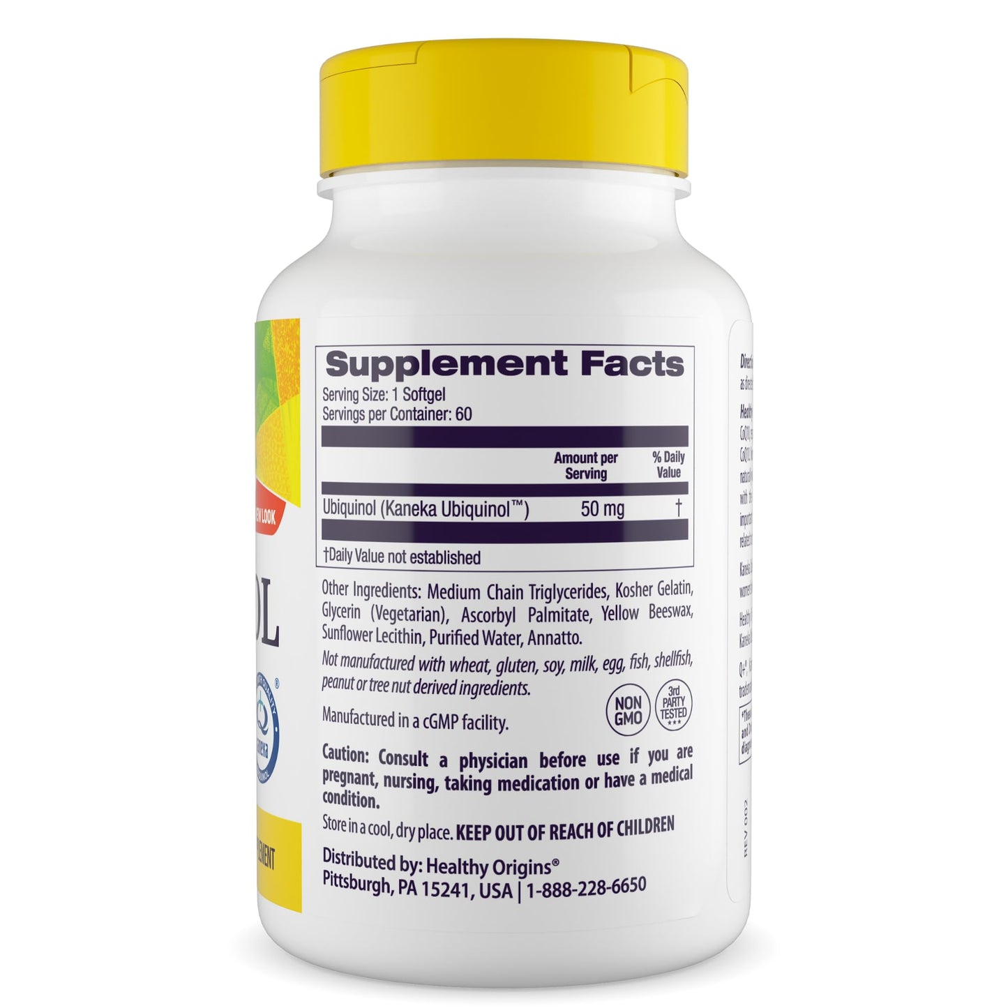 Healthy Origins Ubiquinol (Active Form of CoQ10) Softgels, 50 mg, 60 Count