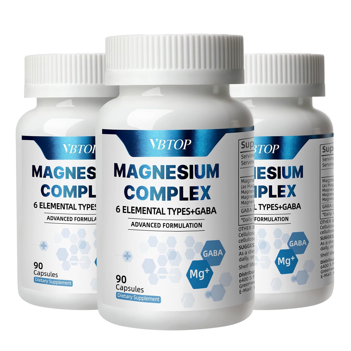 VBTOP Magnesium Complex Supplement 470mg Sixfold Forms Magnesium Capsule 270 Capsules