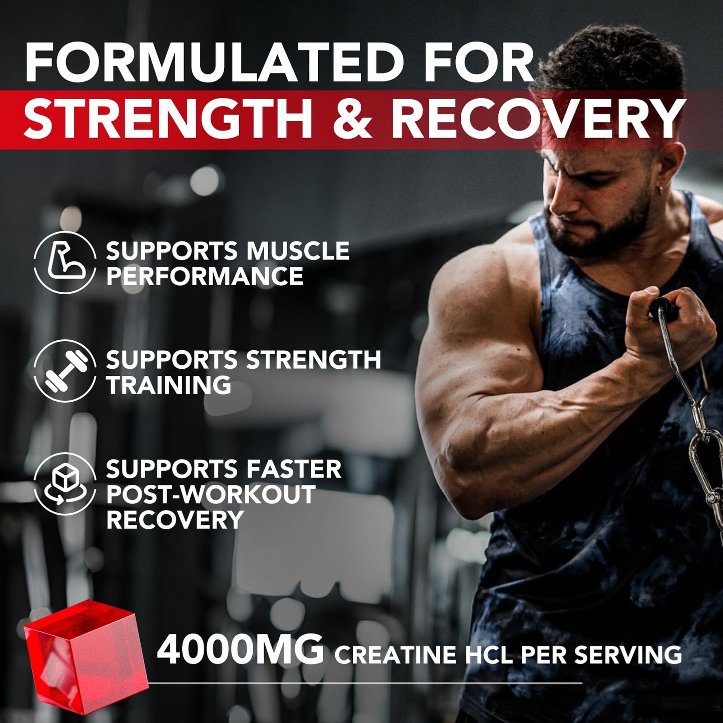 Ourui One Creatine HCl Gummies 4000mg per Serving, 120 Gummies