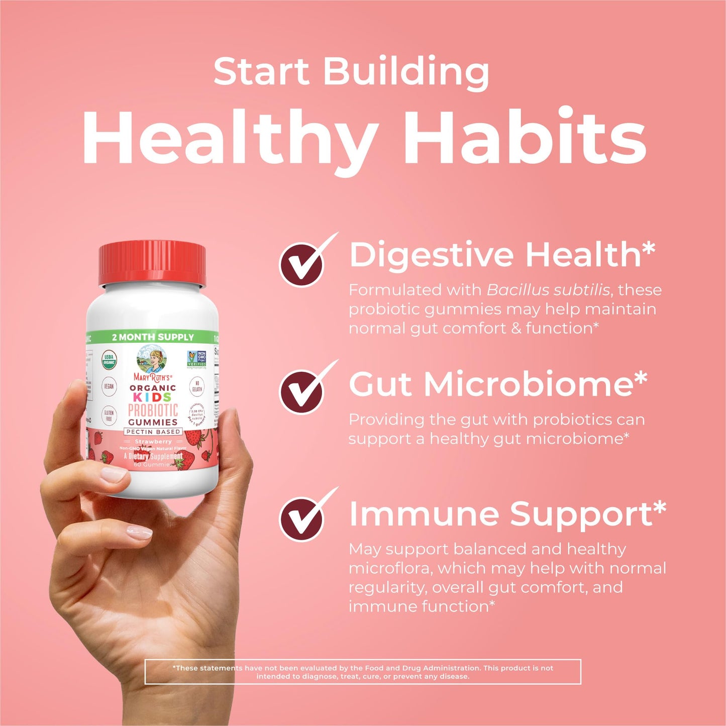 MaryRuth's Kids Probiotics for Digestive Health Gummy, 60 Count