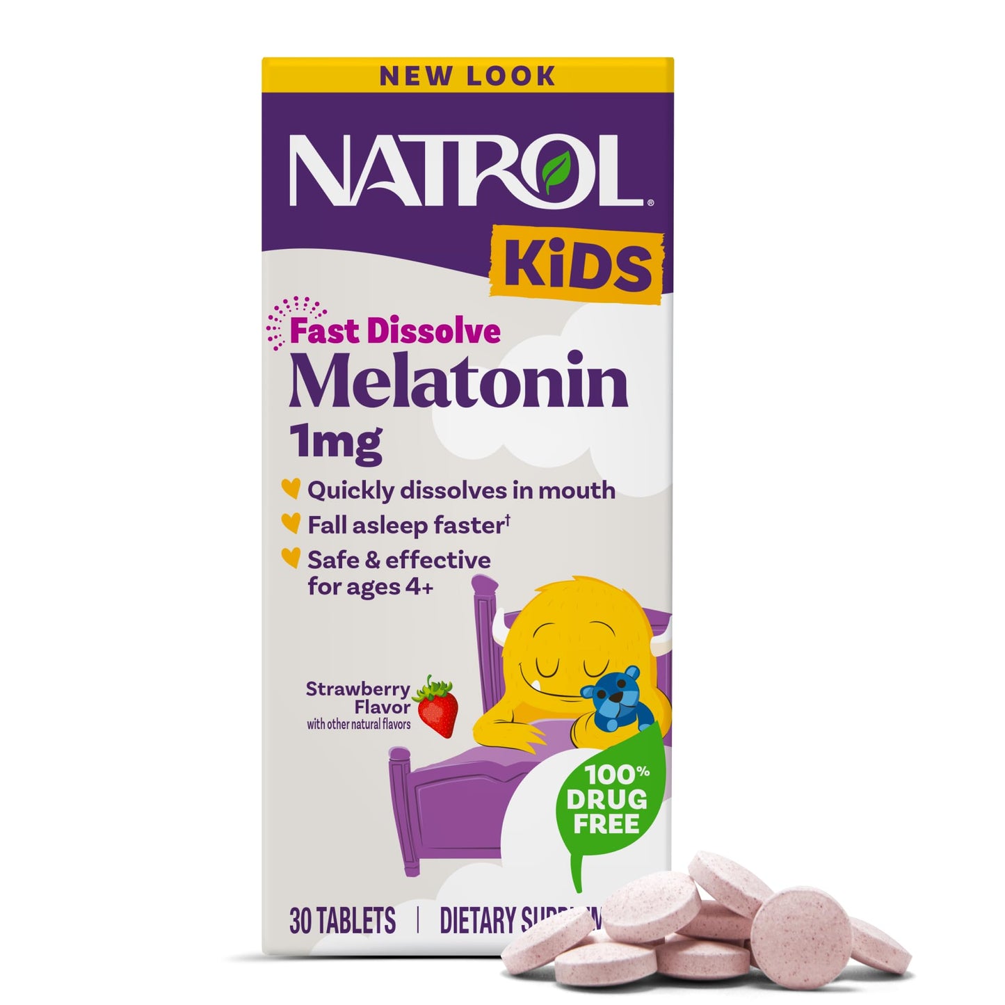 Natrol Kids Fast Dissolve Melatonin 1 mg Tablets, 30 Count