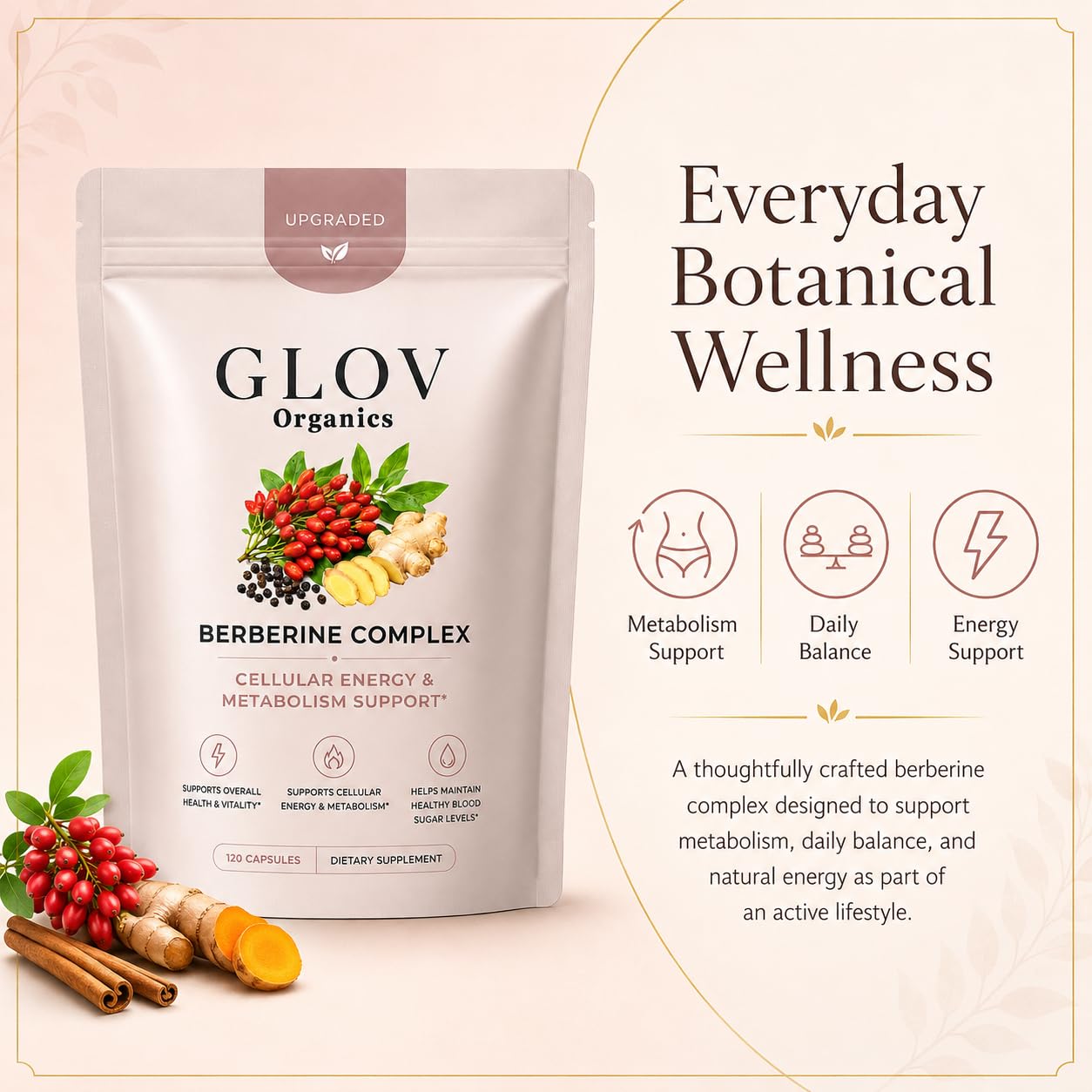 luetomi Glov Berberine Complex with Ceylon Cinnamon Softgel 1