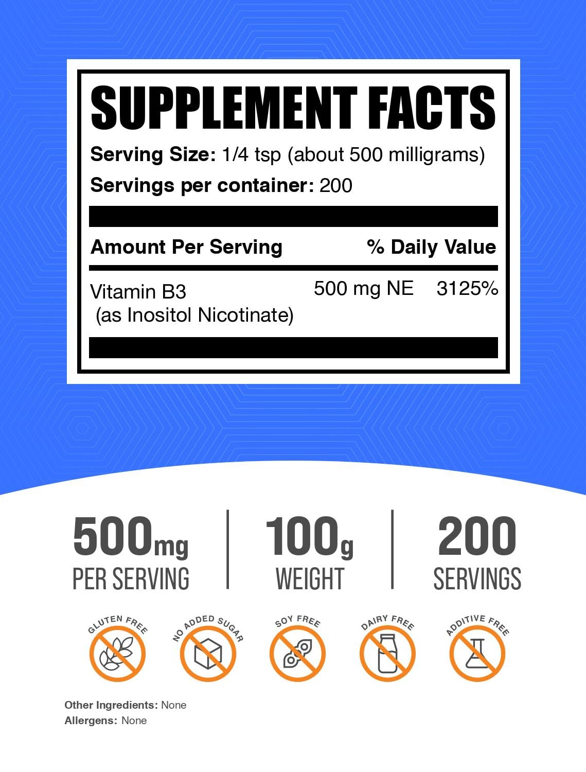 BulkSupplements Flush Free Niacin Powder, 3.5 oz