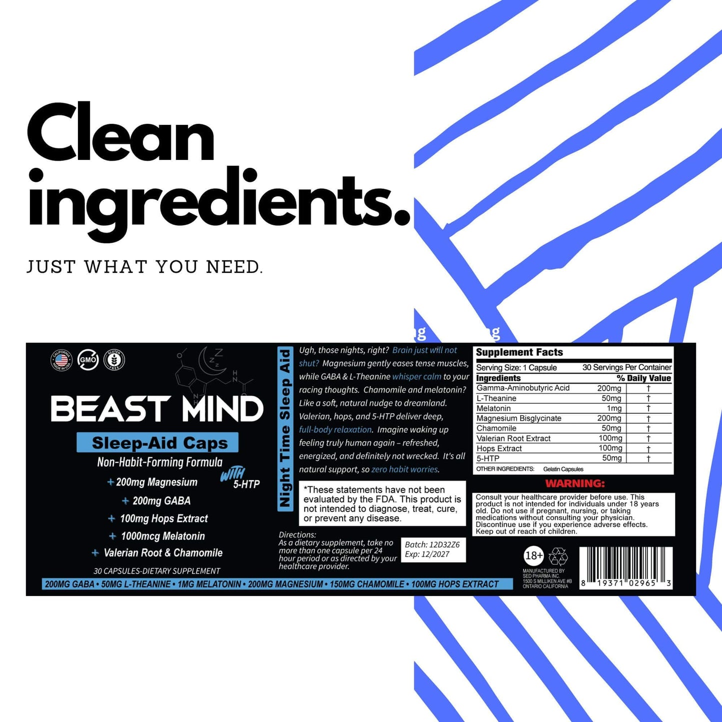 Want A Bump Non-Habit Forming Sleep Aid: Wake Up Refreshed Capsules, 30 Count