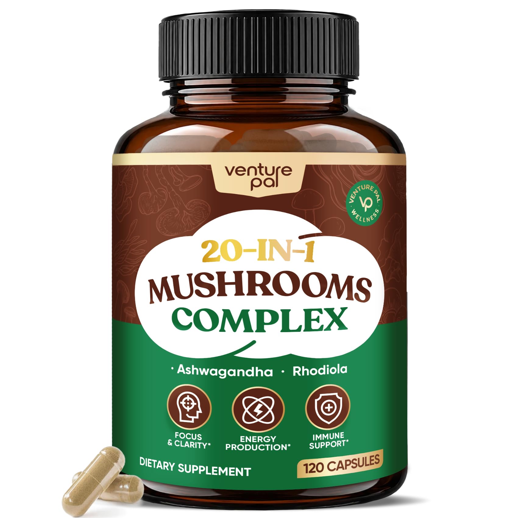Venture Pal Mushroom Supplement Capsule 120 Count