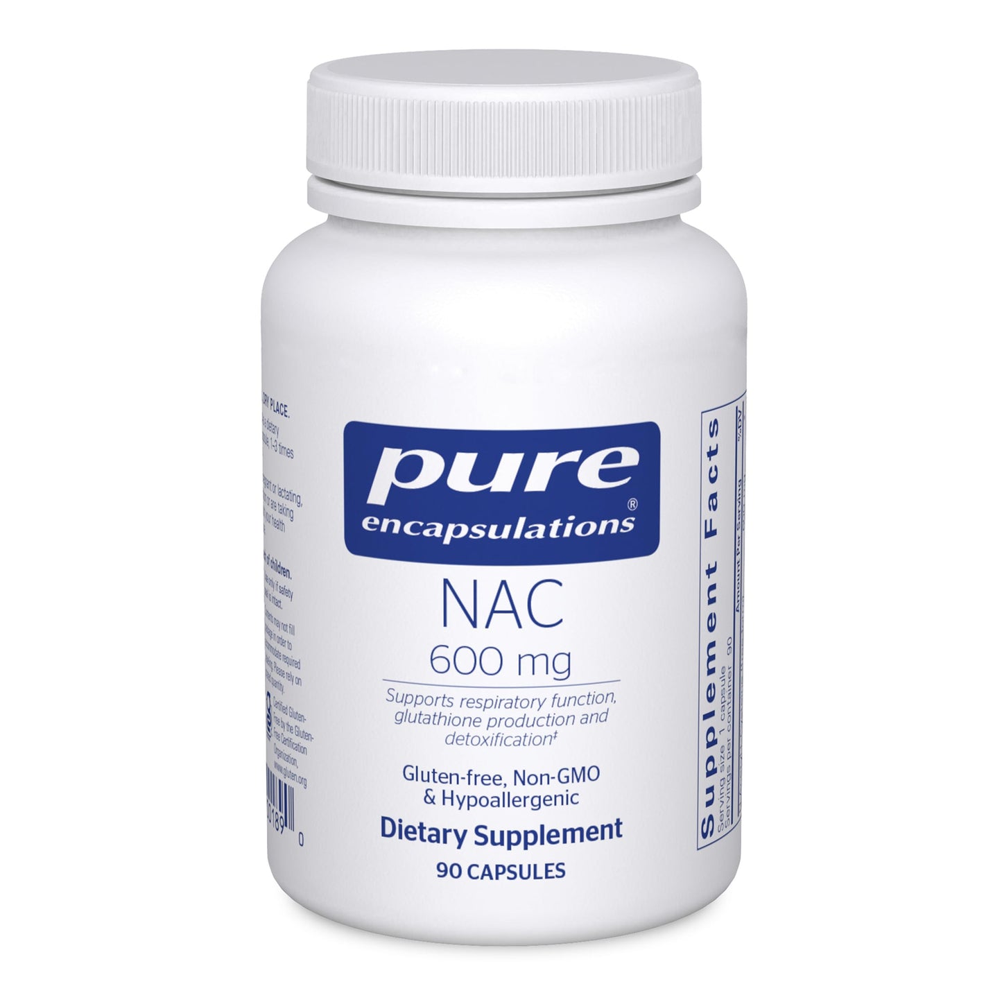 Pure Encapsulations NAC 600 mg N-Acetyl Cysteine Capsules 90 Count