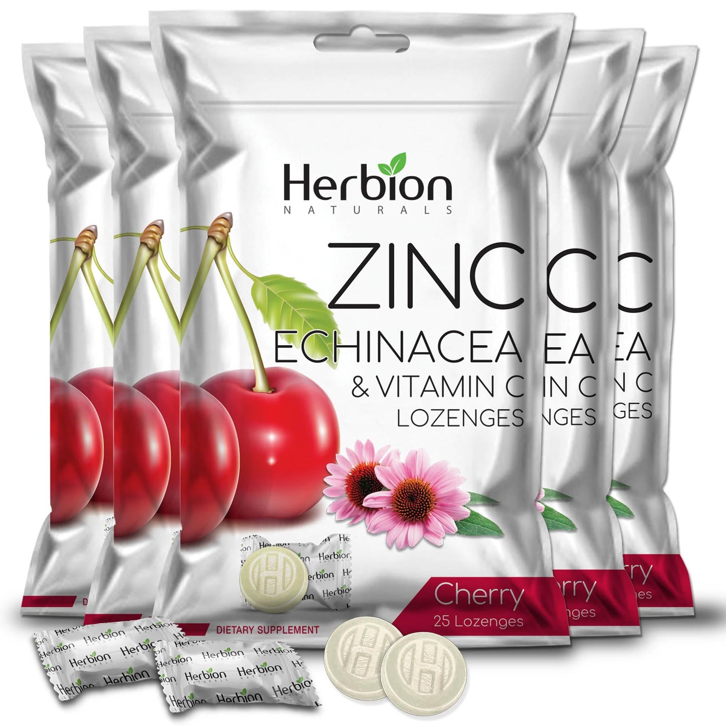 HERBION Zinc, Echinacea & Vitamin C Lozenges, 125 Count