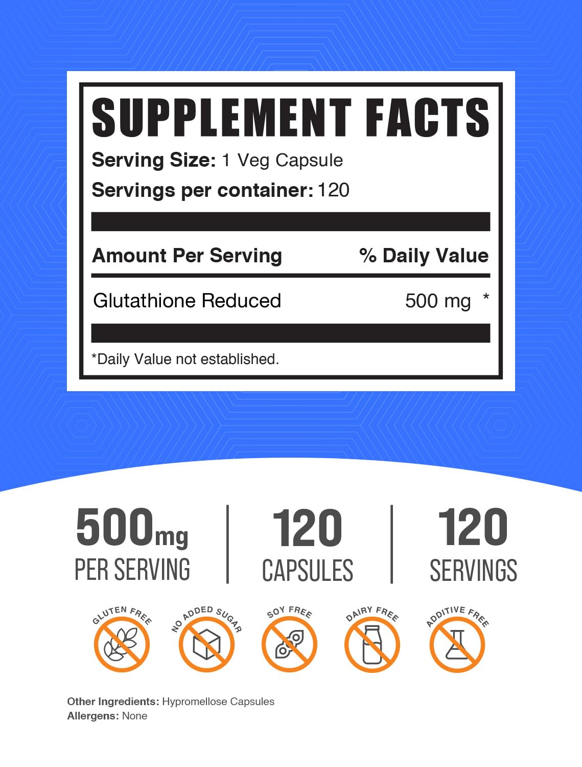 BulkSupplements Glutathione Reduced Capsules, 120 Count