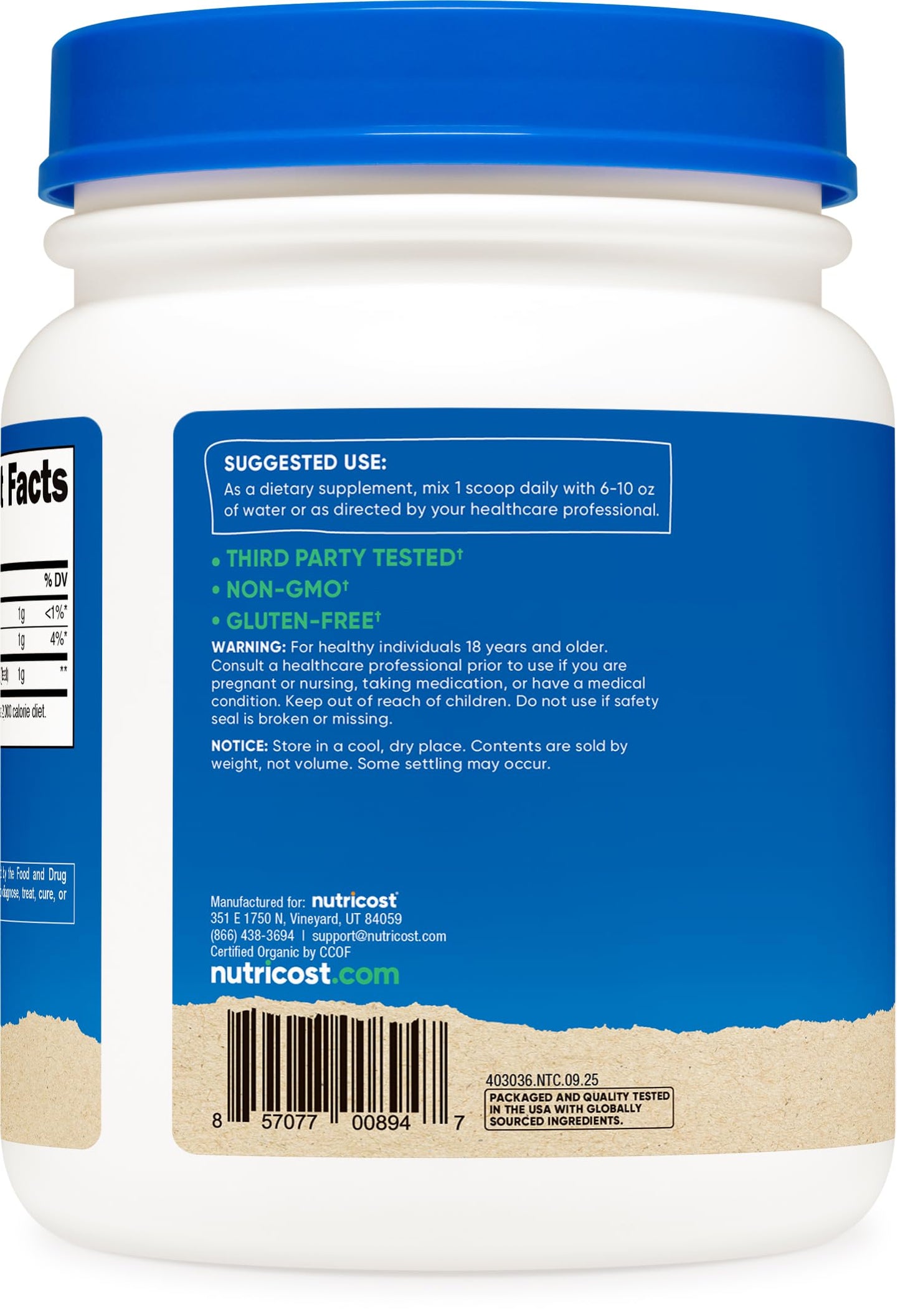 Nutricost Organic Alfalfa Powder 16 Ounce