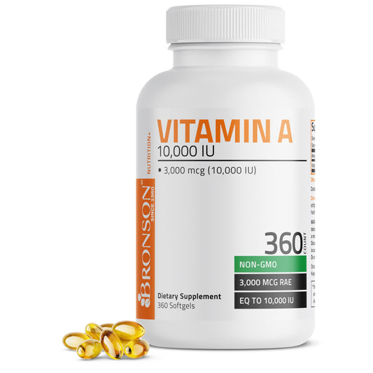 Bronson Vitamin A 10,000 IU Premium Non-GMO Formula Softgels 360