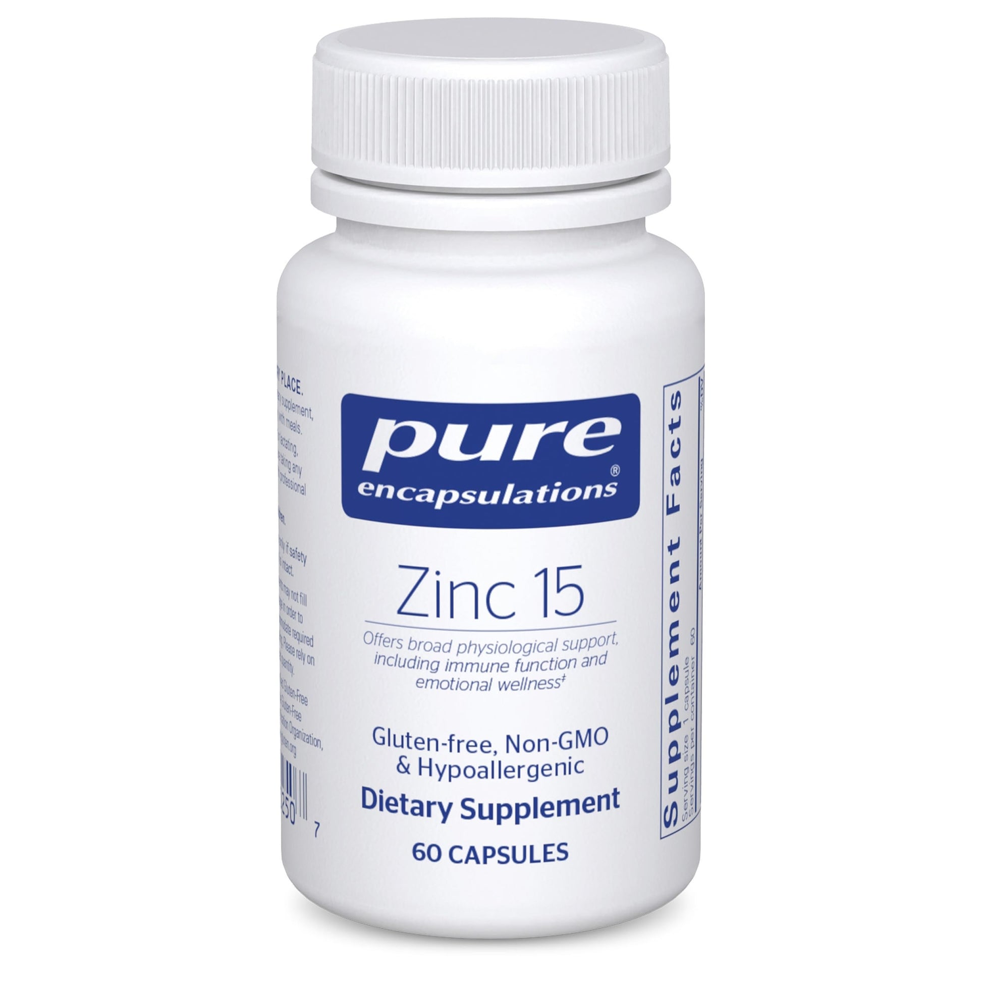 Pure Encapsulations Zinc 15 mg Capsule, 60 Count