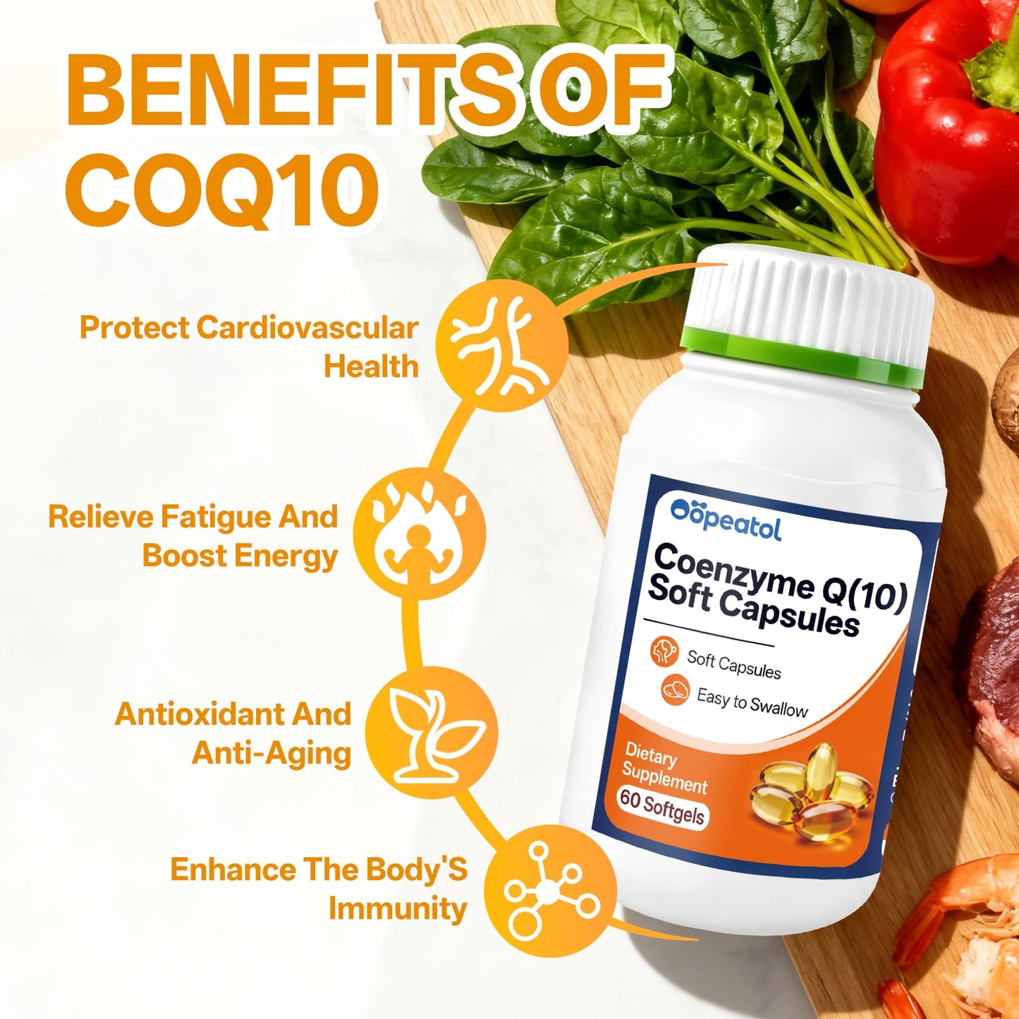 Oopeatol CoQ10 Softgels 40mg, 60 Softgels