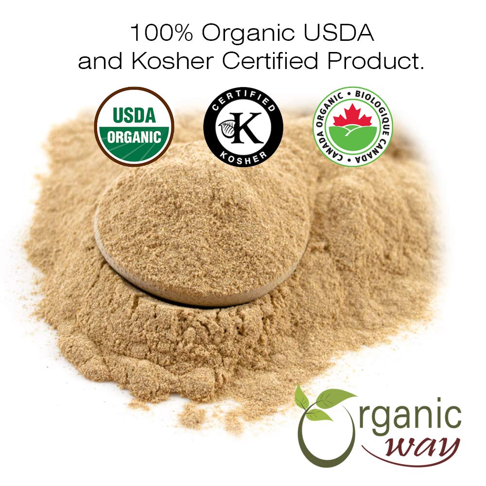 Organic Way Ashwagandha Root Powder (Withania somnifera), 8 Ounces