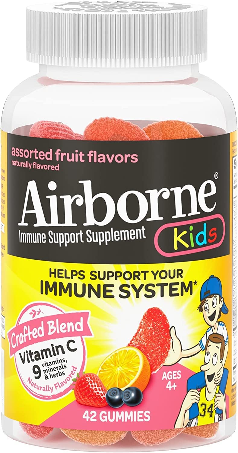 Airborne 500mg Vitamin C + Zinc Immune Support Gummies for Kids, 84 Gummies