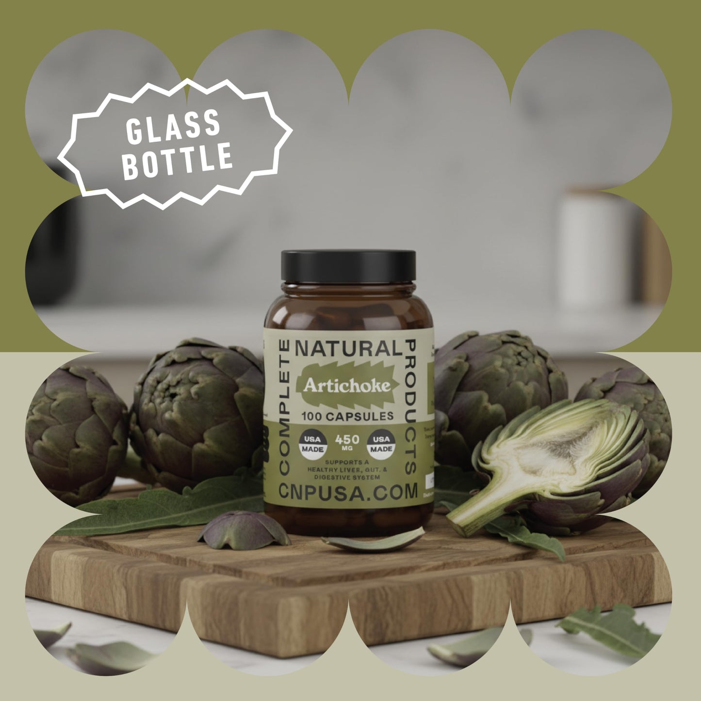 Complete Natural Products Artichoke Capsules 450mg, 100 Capsules
