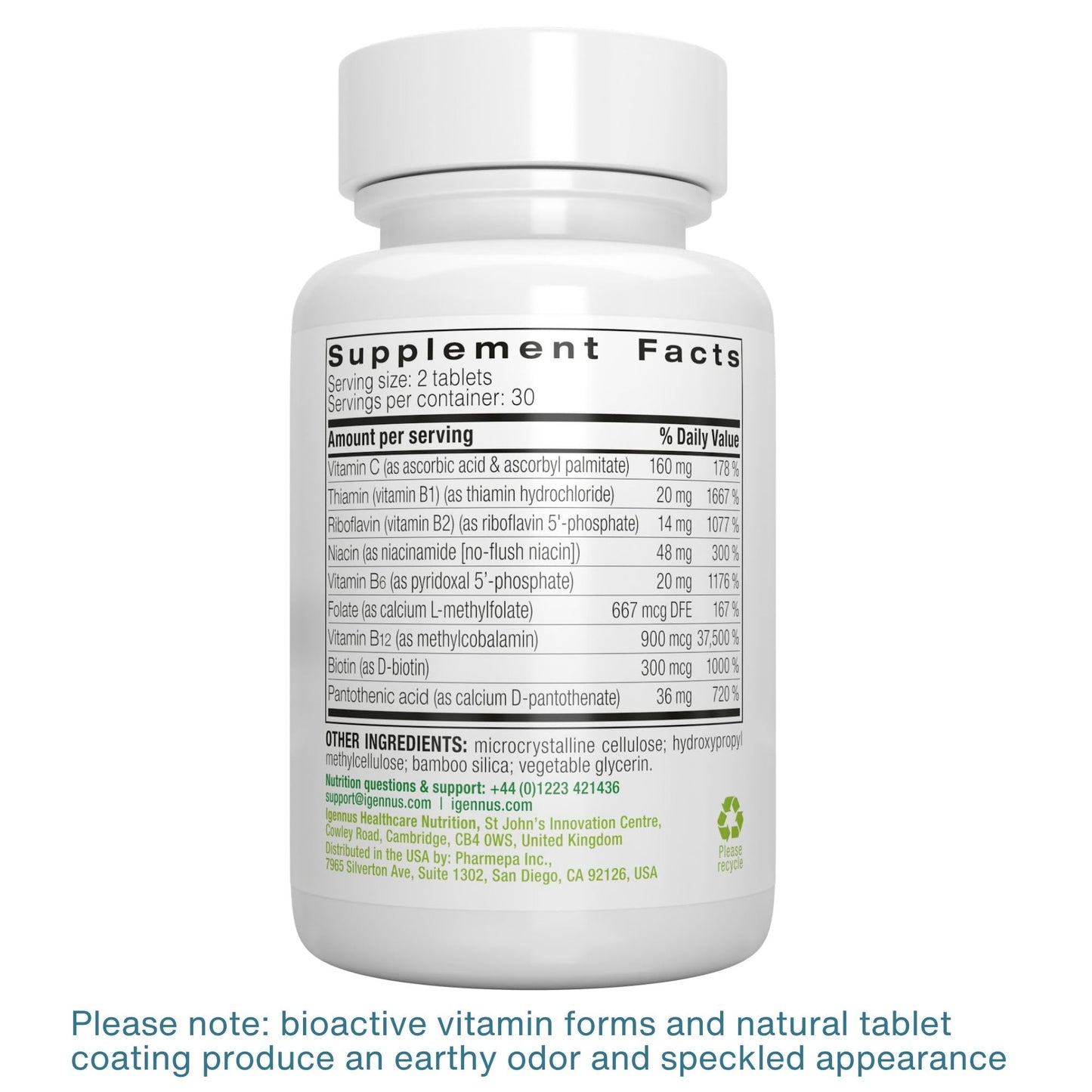 Igennus Healthcare Nutrition High Absorption Super B-Complex Methylated & Active B Vitamins Tablets, 60 Count