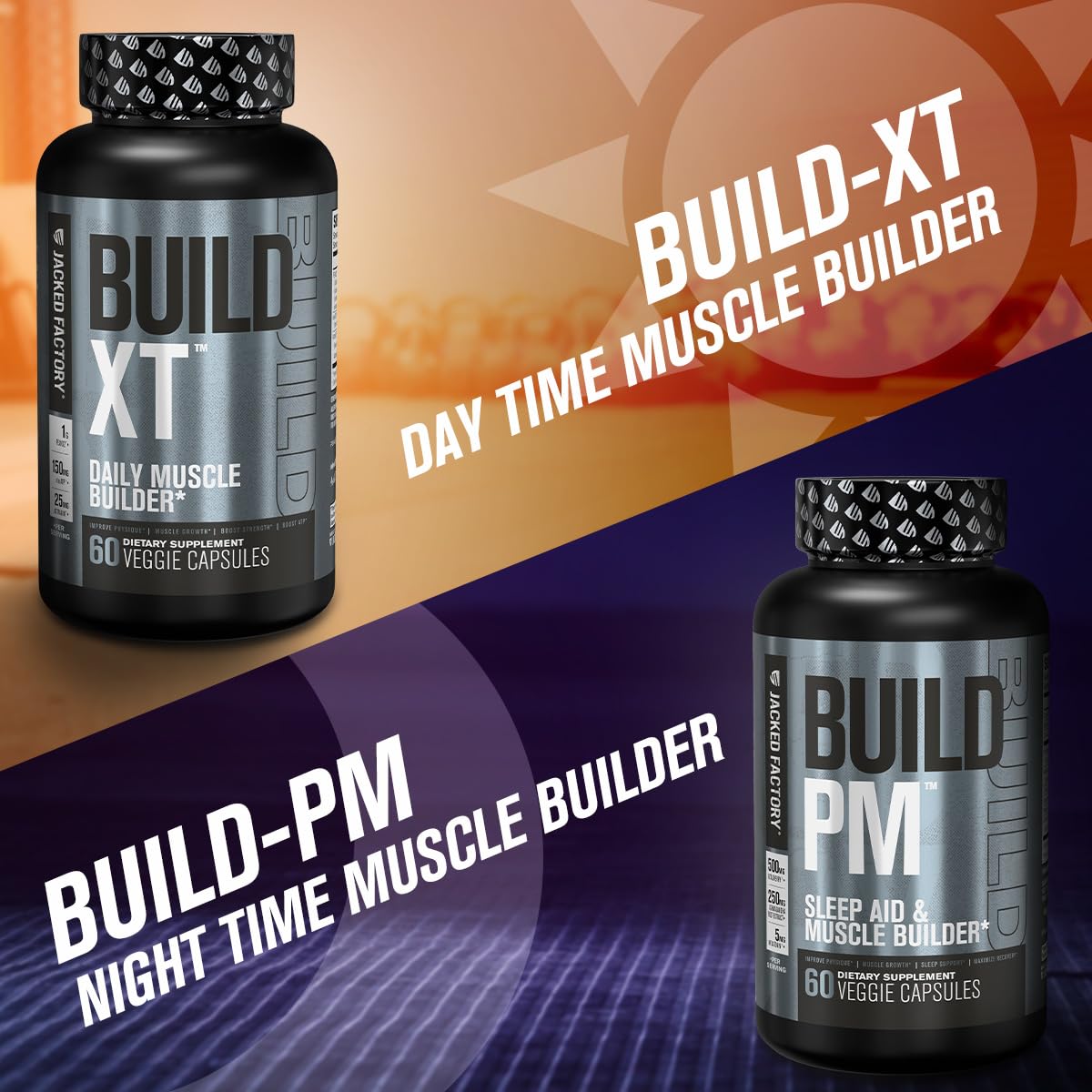 Jacked Factory Build PM Night Time Muscle Builder & Sleep Aid 60 Capsules