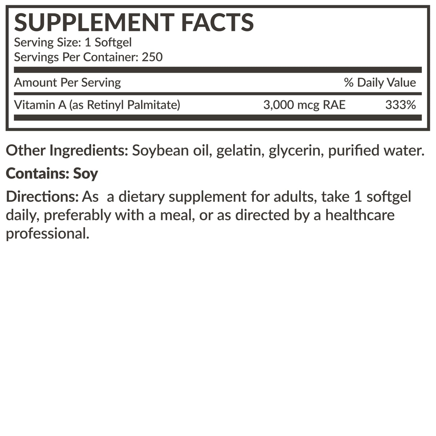 Futurebiotics Vitamin A 10,000 IU Softgels, 250 Softgels