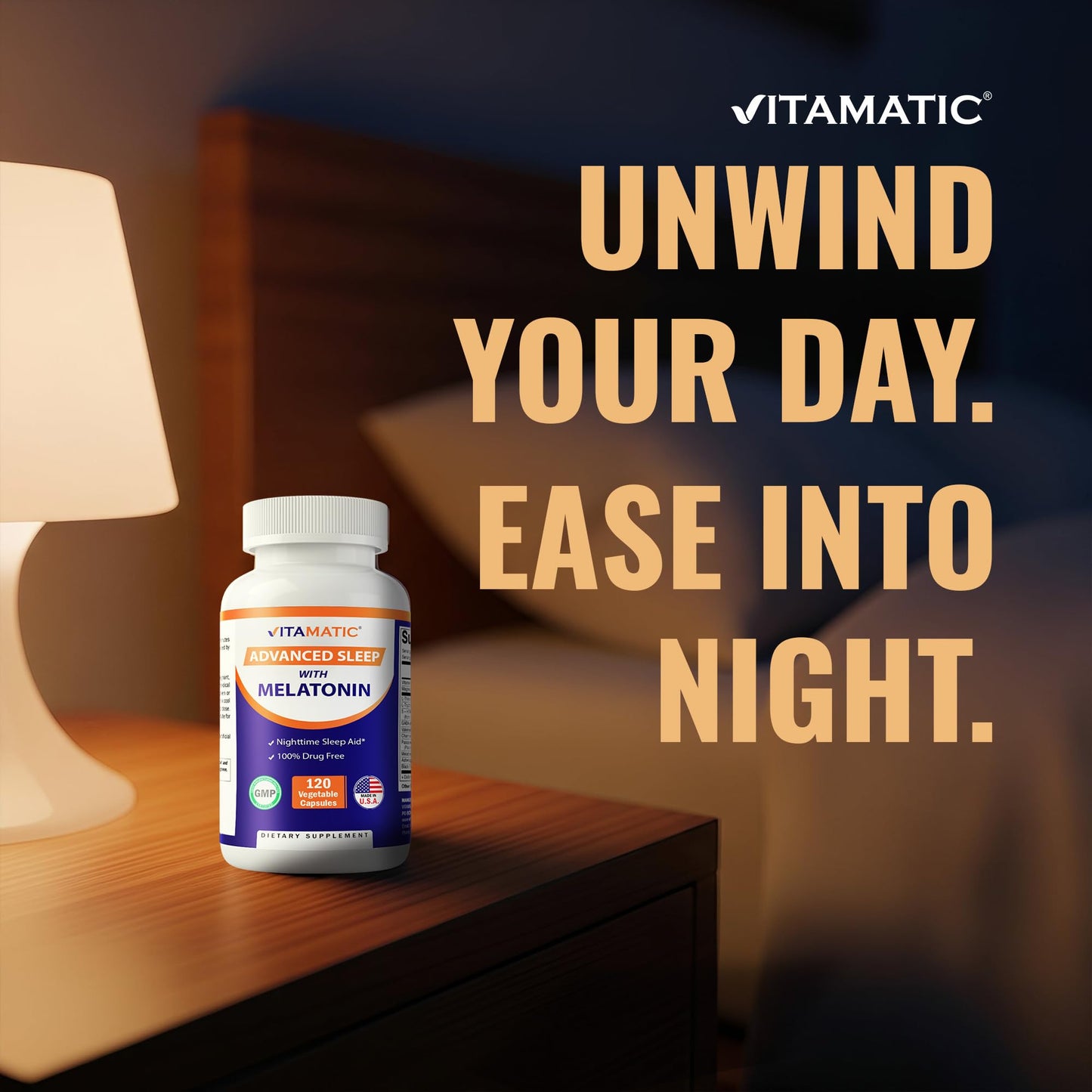 Vitamatic Advanced Sleep with Melatonin Capsule, 120 Count