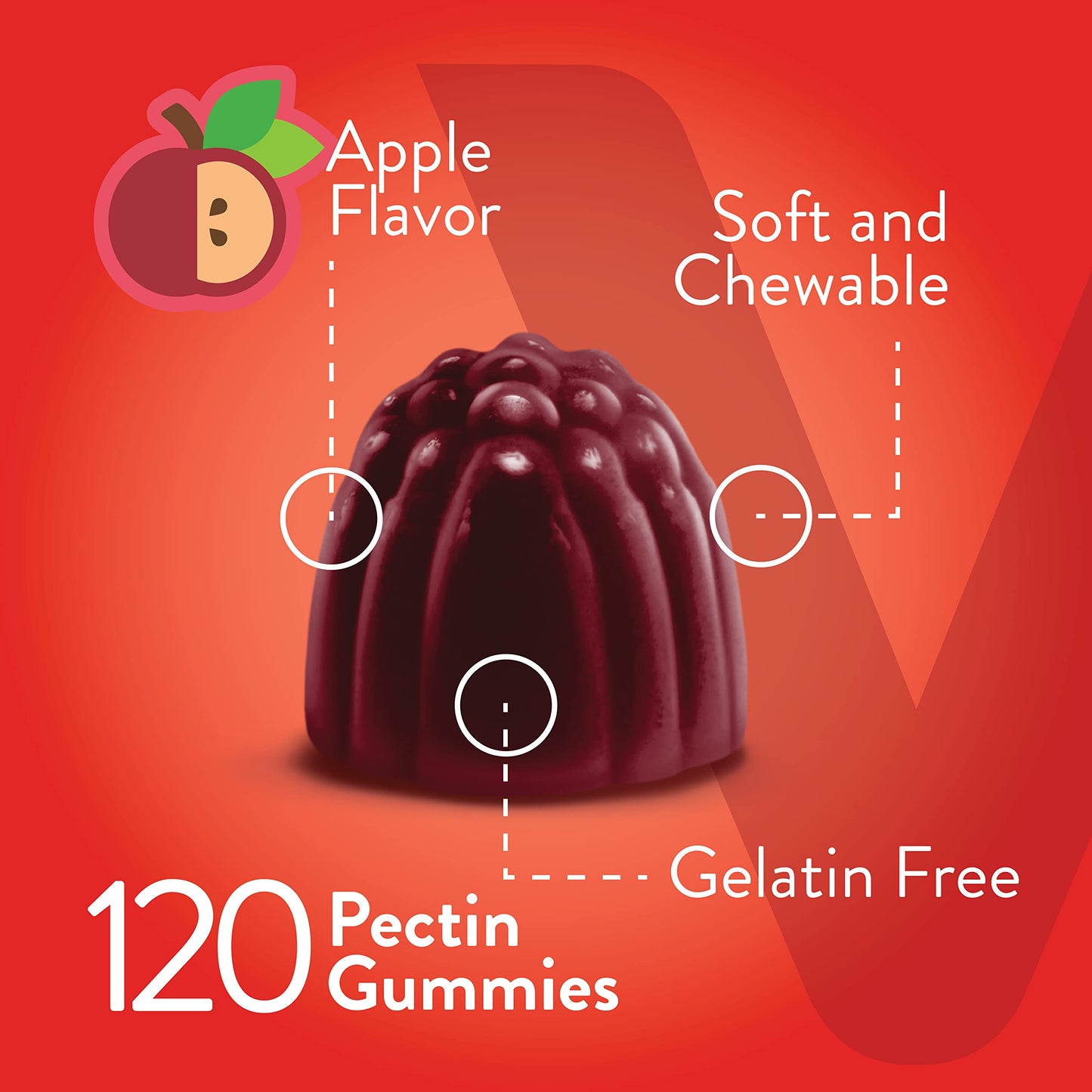 Viteey Apple Cider Vinegar Gummies and Ginger, Pectin Gummy, 120 Count