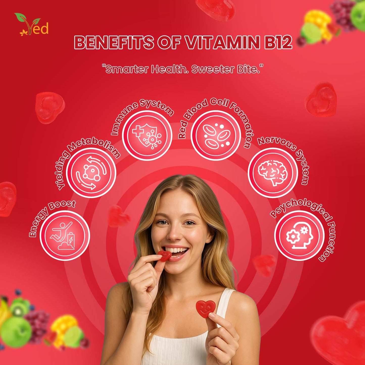 Ved Vitamin B12 Gummies 1000mcg, 60 Gummies