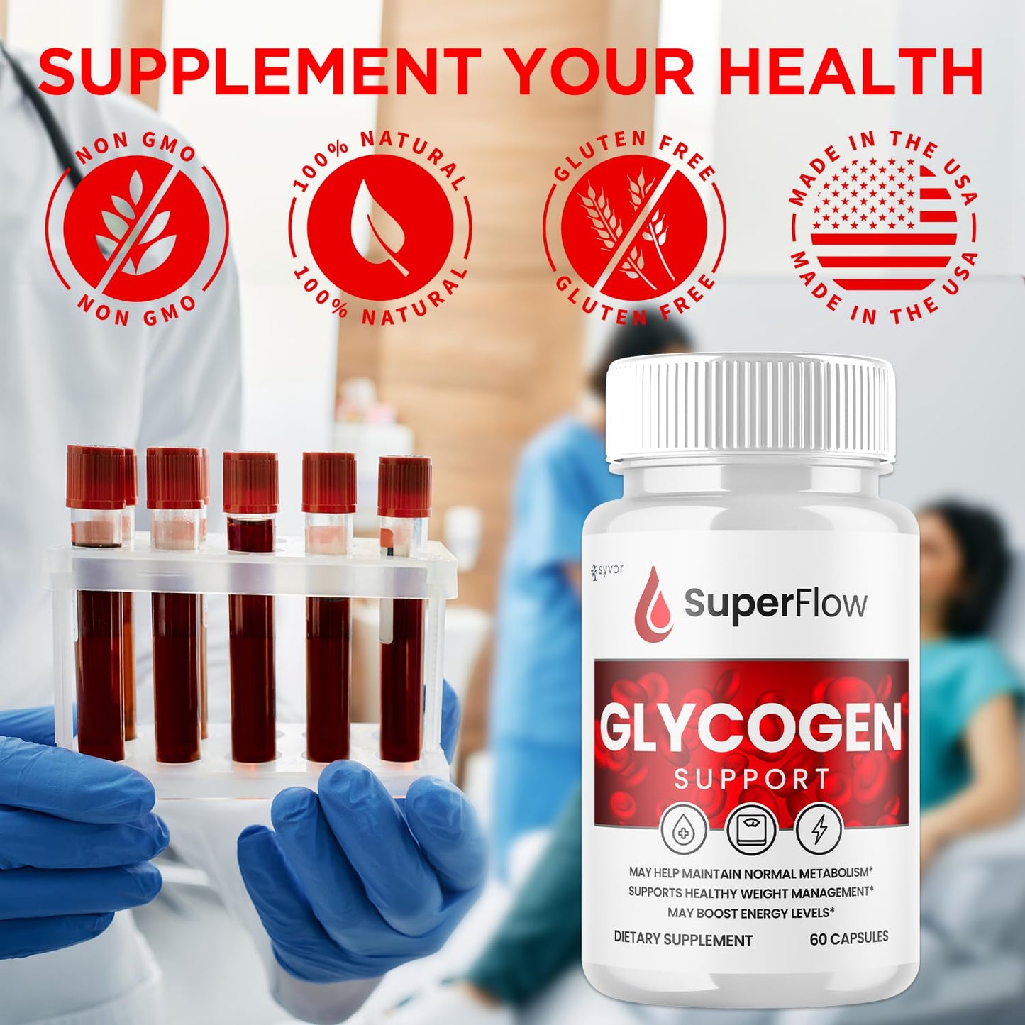 Syvor Super Flow Glycogen Support Supplement Formula Capsules, 120 Count