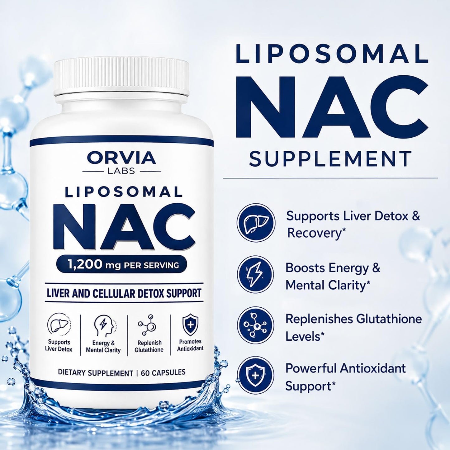 Halpilt ORVIA Labs Liposomal NAC Supplement Capsule, 60 Capsules
