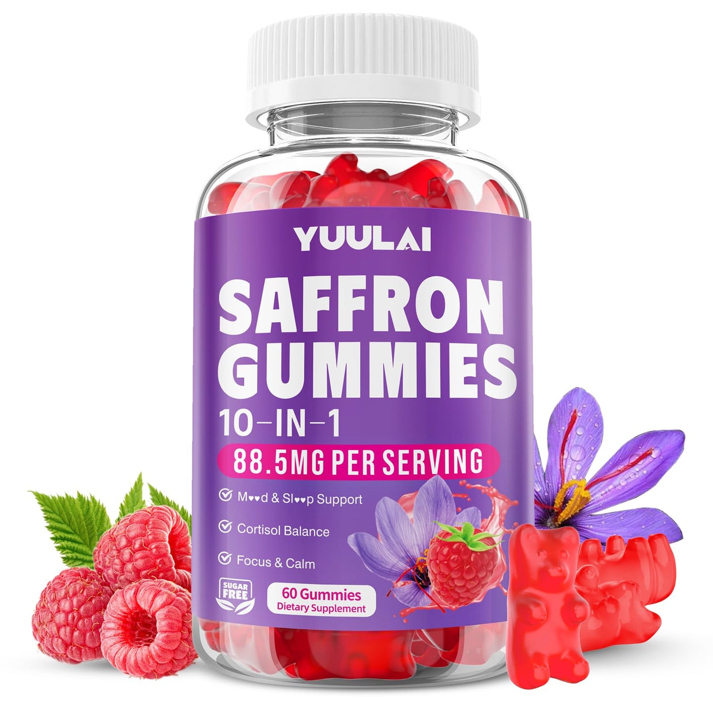 YUULAI Saffron Gummies Gummy 60 Count