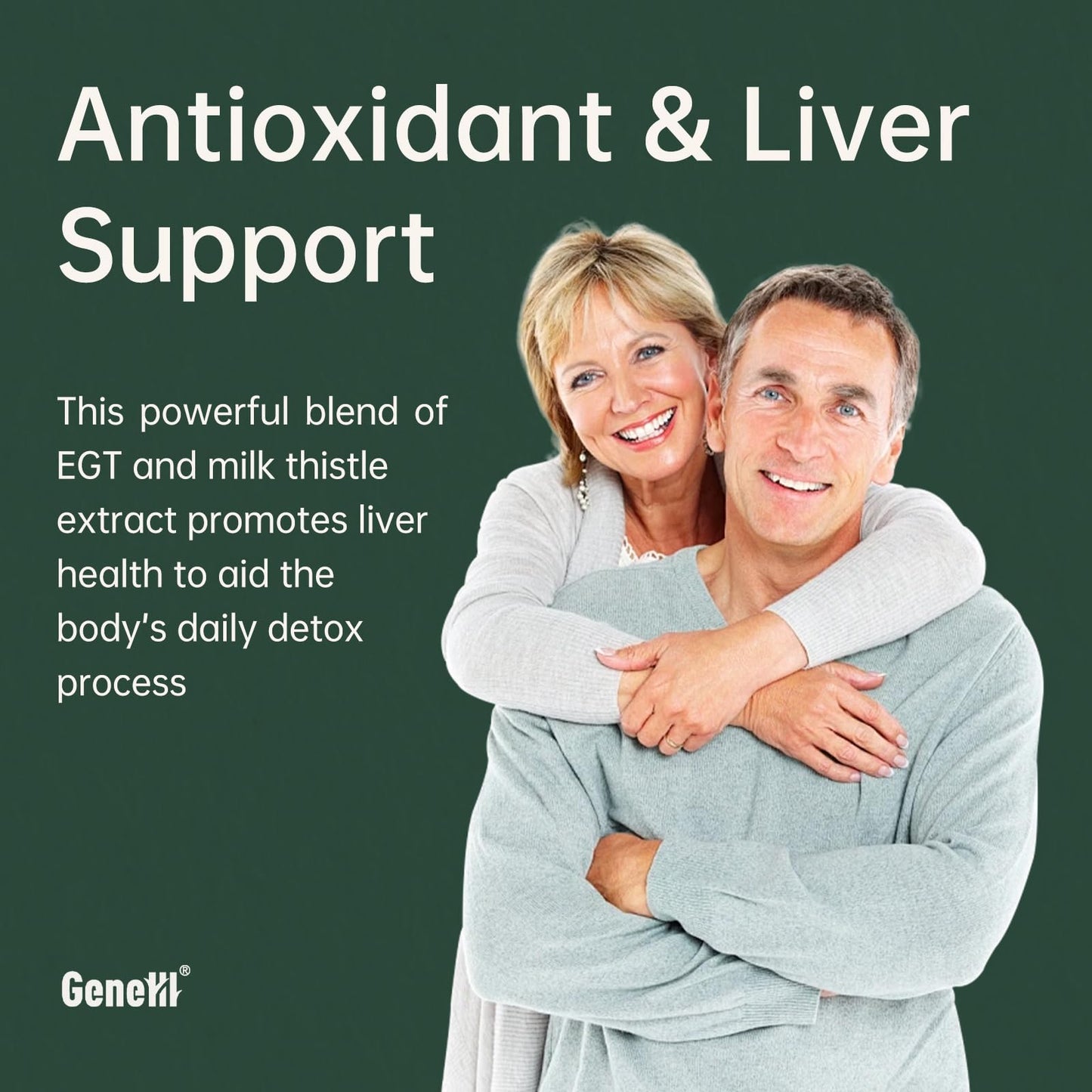 GENEIII L-Ergothioneine + Milk Thistle Supplement Capsules, 30 Count