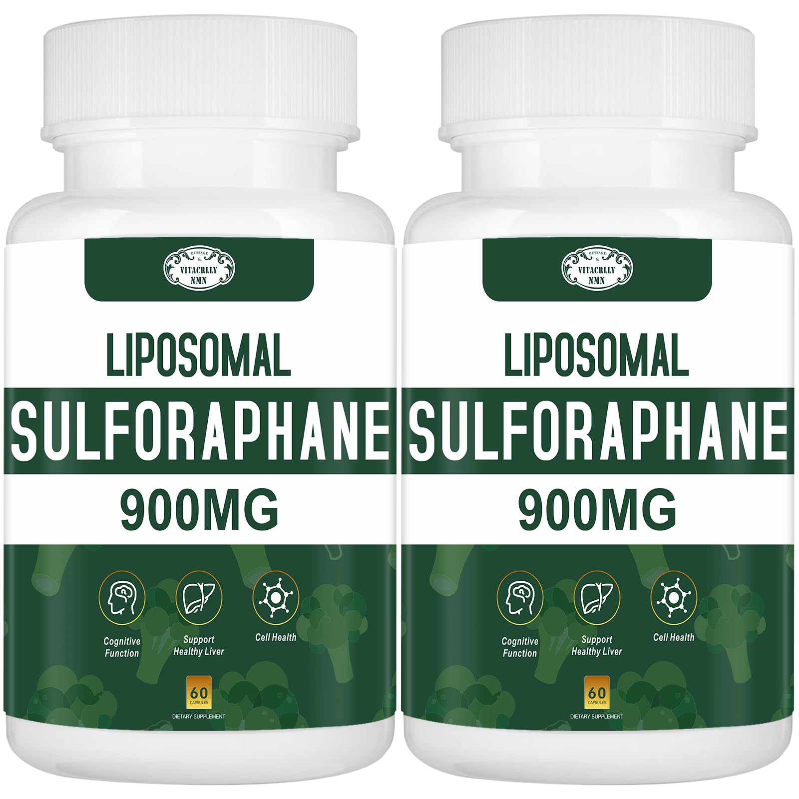 VITACRLLYNMN Liposomal Sulforaphane Supplement Broccoli Extract 120 Capsules