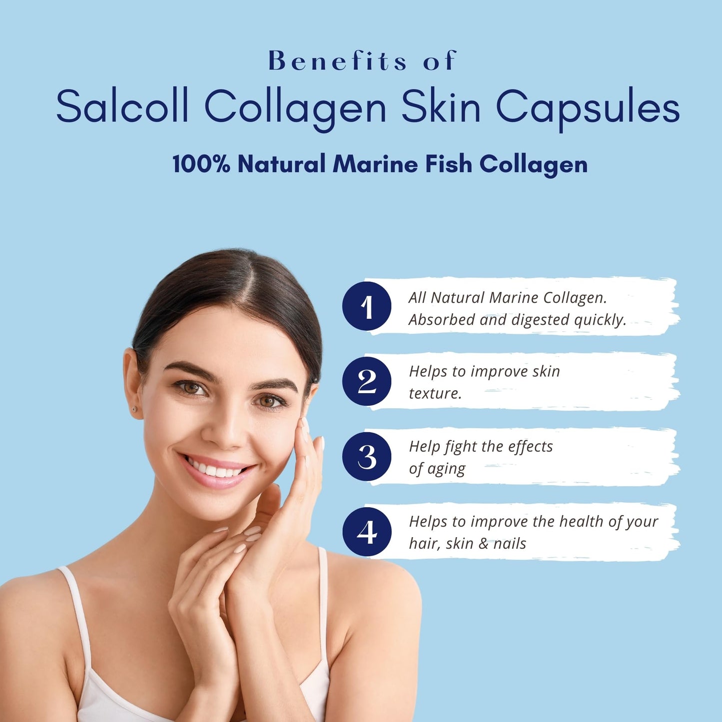 Salcoll Pure Marine Collagen Skin Capsules 120 Count