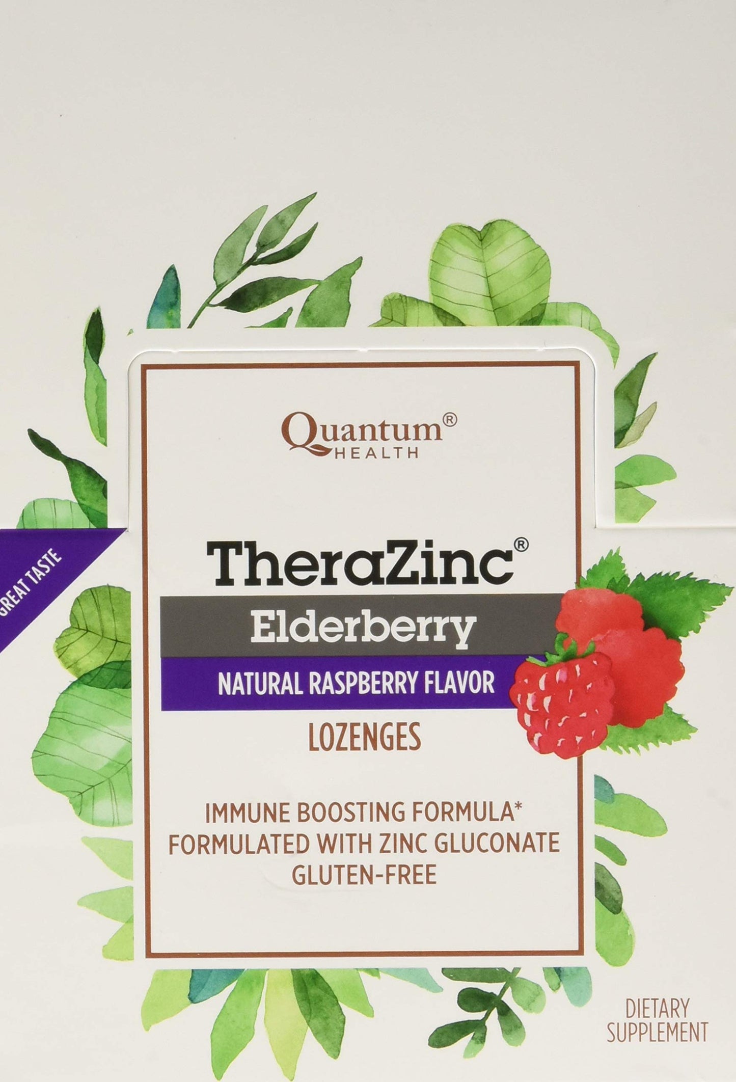 Quantum Zinc Elderberry Raspberry Lozenges, 14.4 oz total