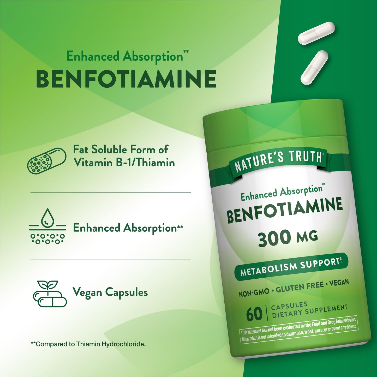 Nature's Truth Benfotiamine Capsule 60 Count